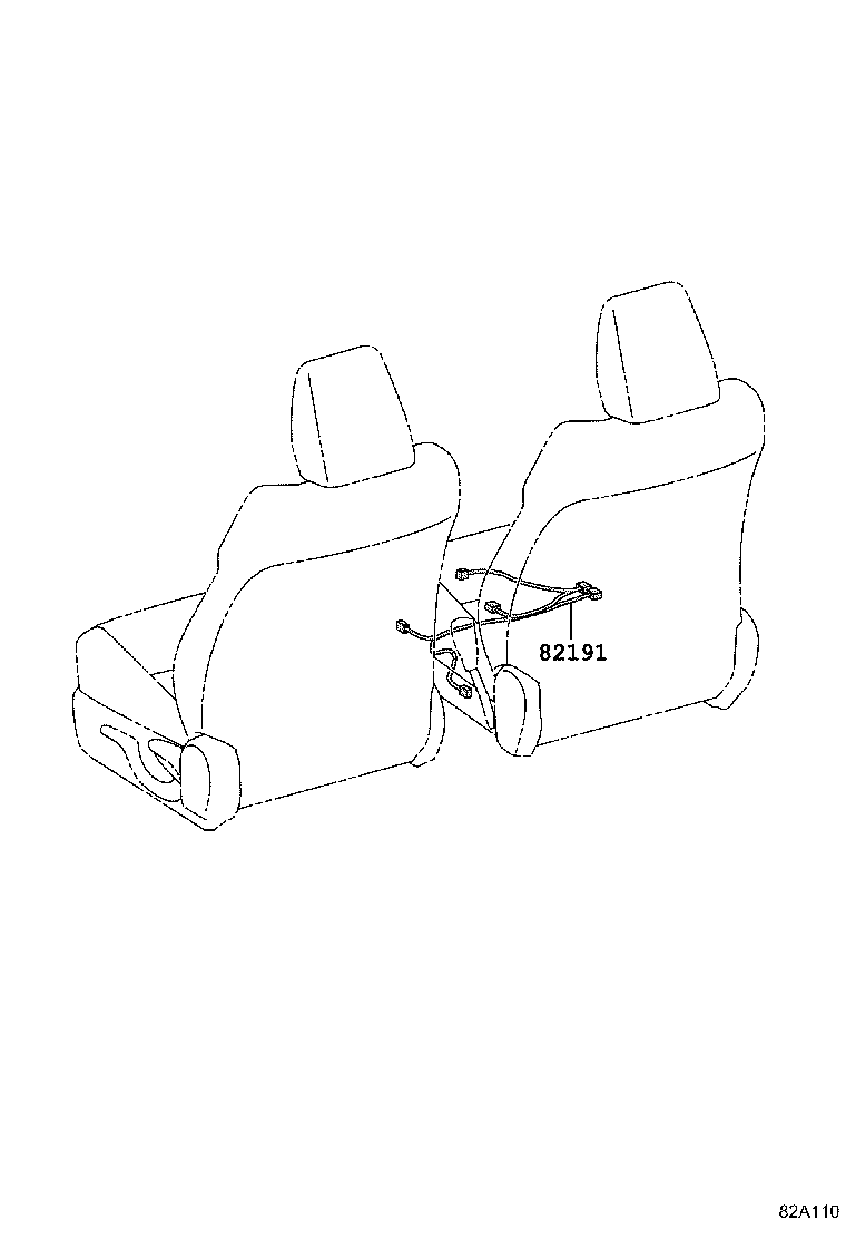 82191-12100 WIRE, FRONT SEAT, RH product image