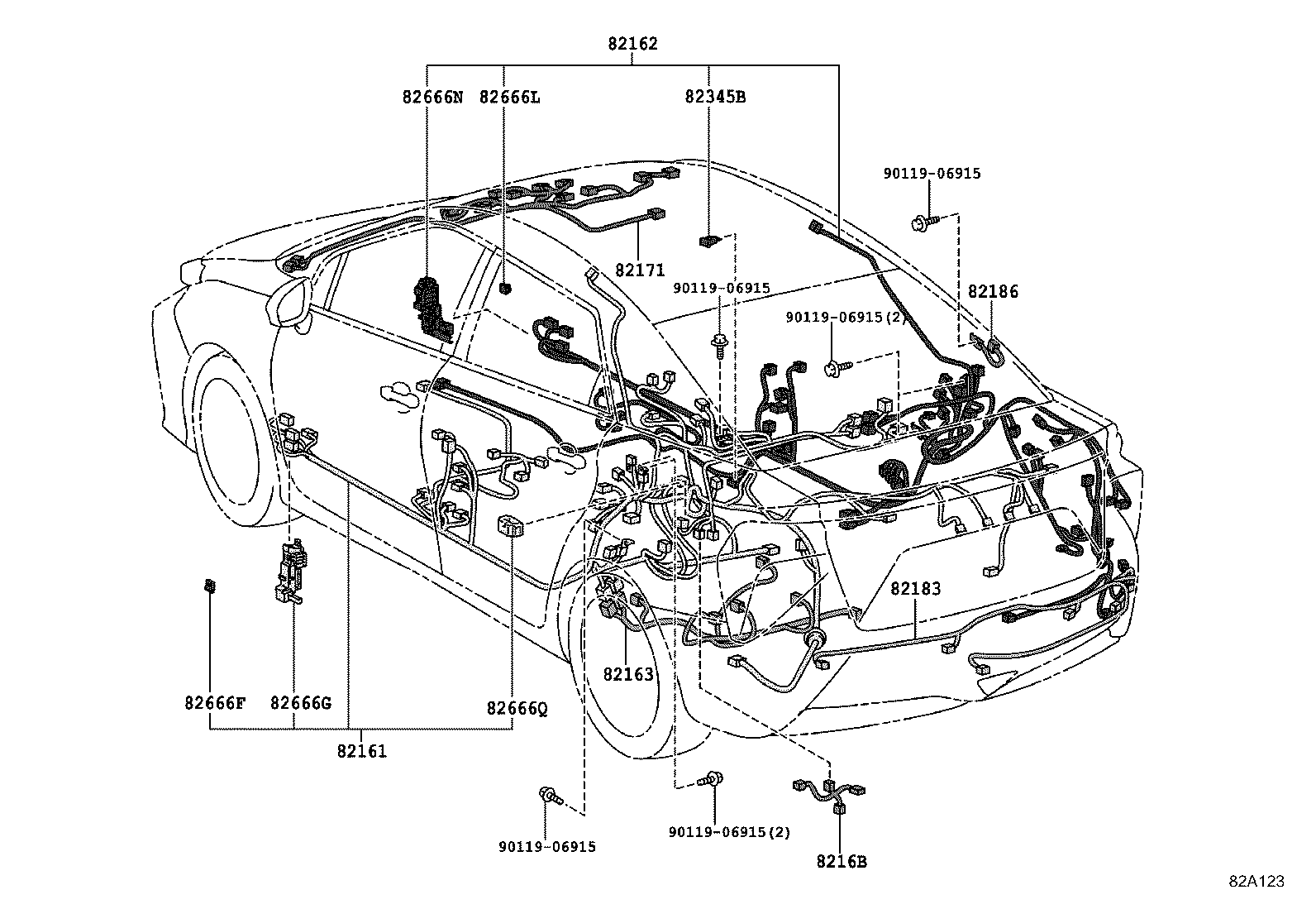 82113-62080 WIRE, MOTOR COMPARTMENT, NO.4 product image