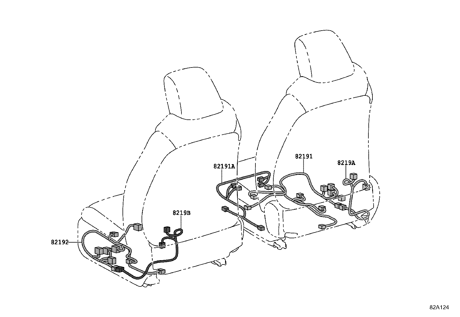82191-62050 WIRE, FRONT SEAT, RH product image
