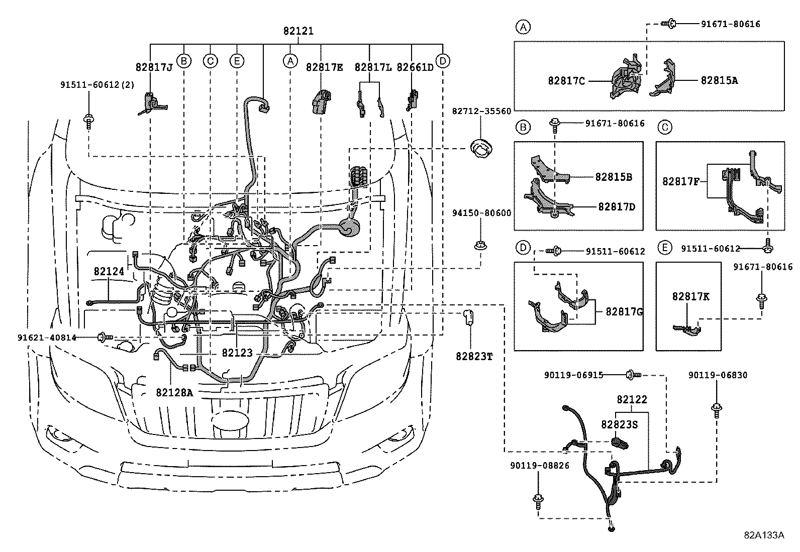 82122-60600 WIRE, ENGINE, NO.2 product image