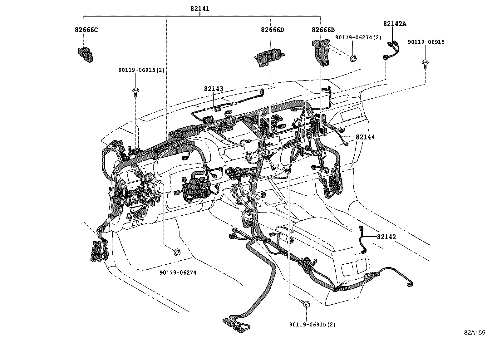82191-33660 WIRE, FRONT SEAT, RH product image
