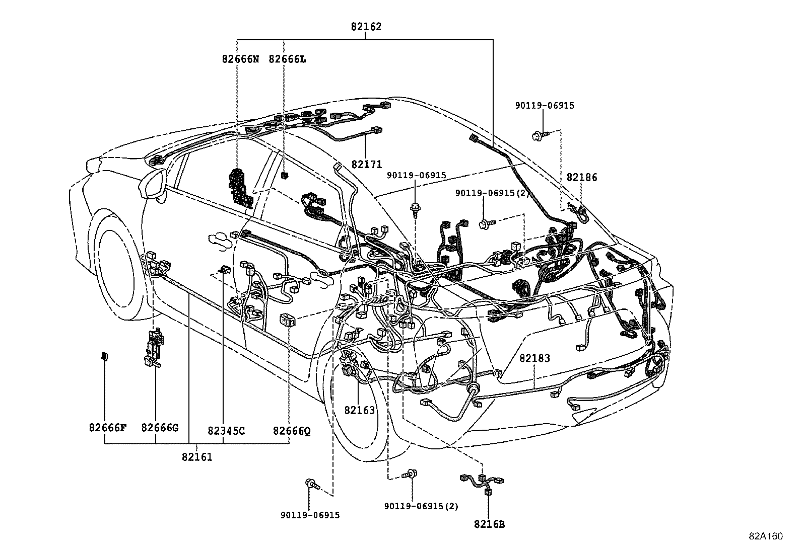 82113-62080 WIRE, MOTOR COMPARTMENT, NO.4 product image