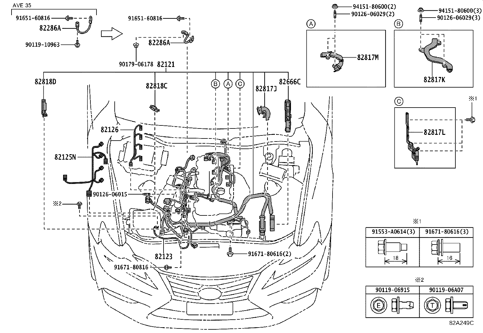 82113-53180 WIRE, ENGINE ROOM, NO.3 product image