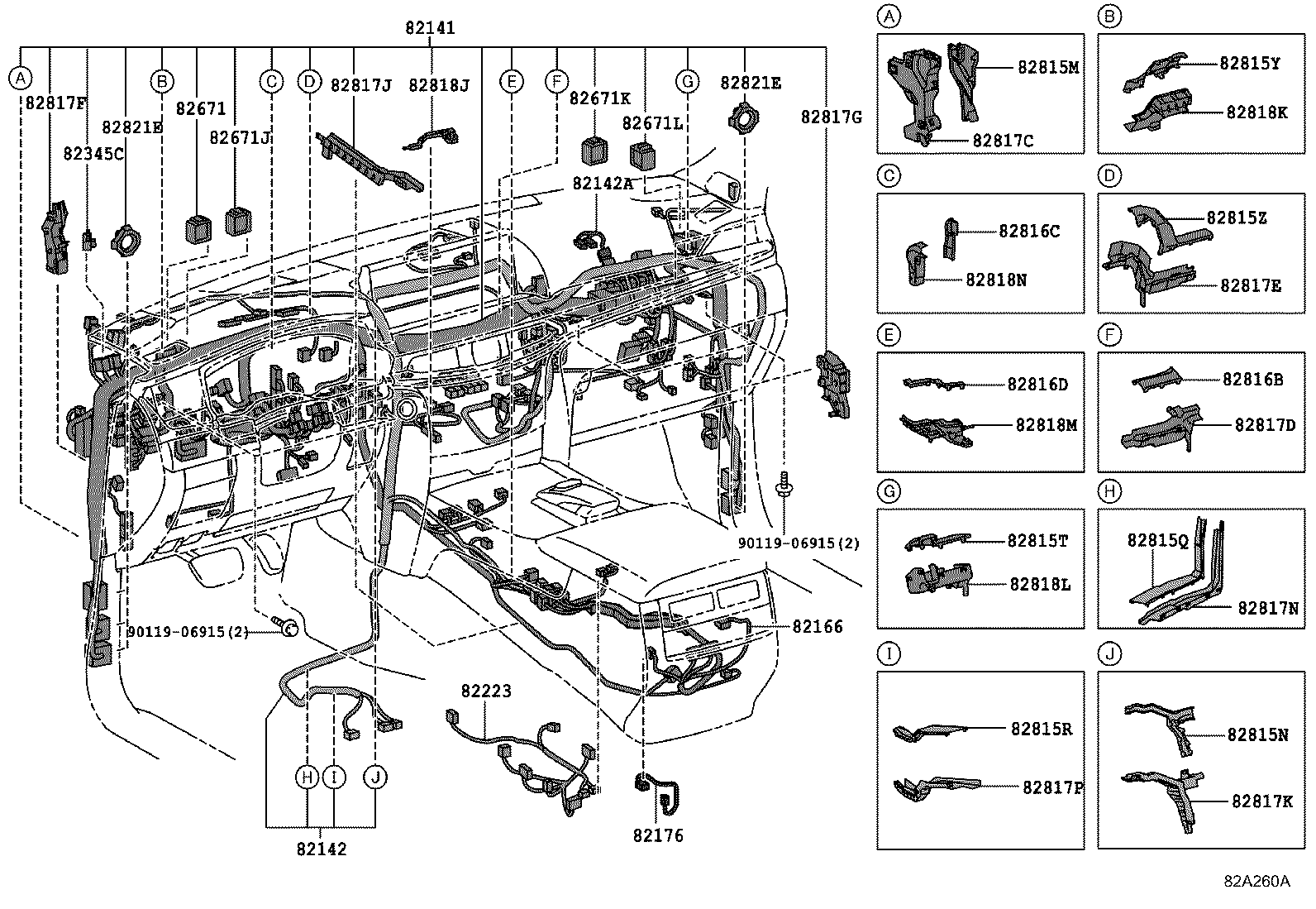 82142-60M00 WIRE, INSTRUMENT PANEL, NO.2 product image