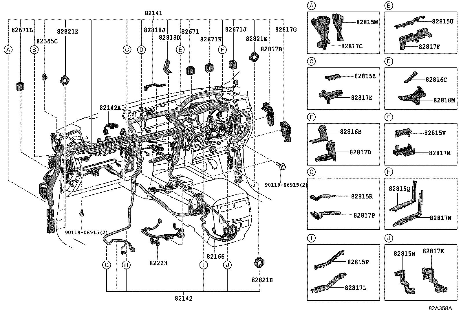 82142-6A682 WIRE, INSTRUMENT PANEL, NO.2 product image
