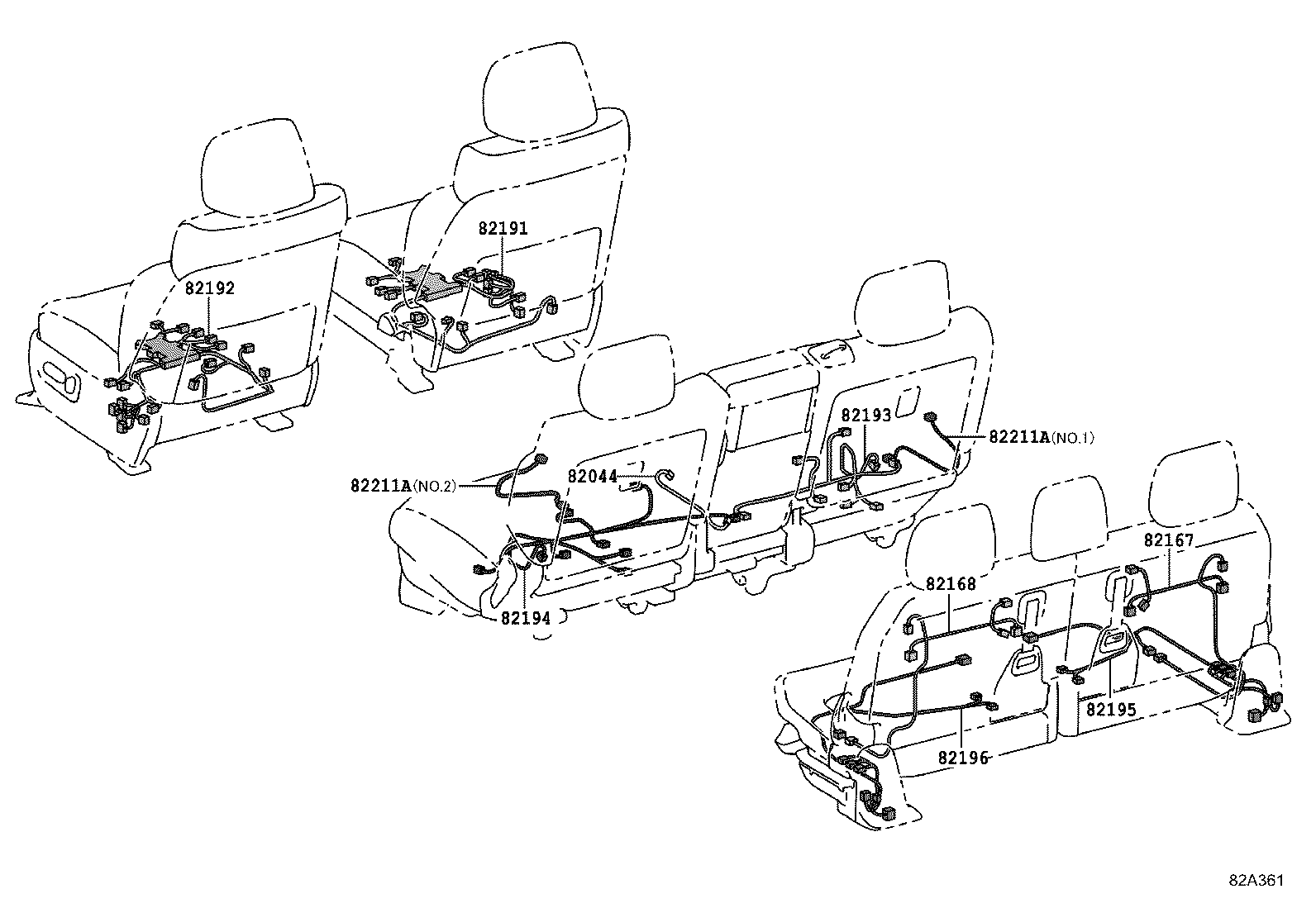 82142-6A682 WIRE, INSTRUMENT PANEL, NO.2 product image