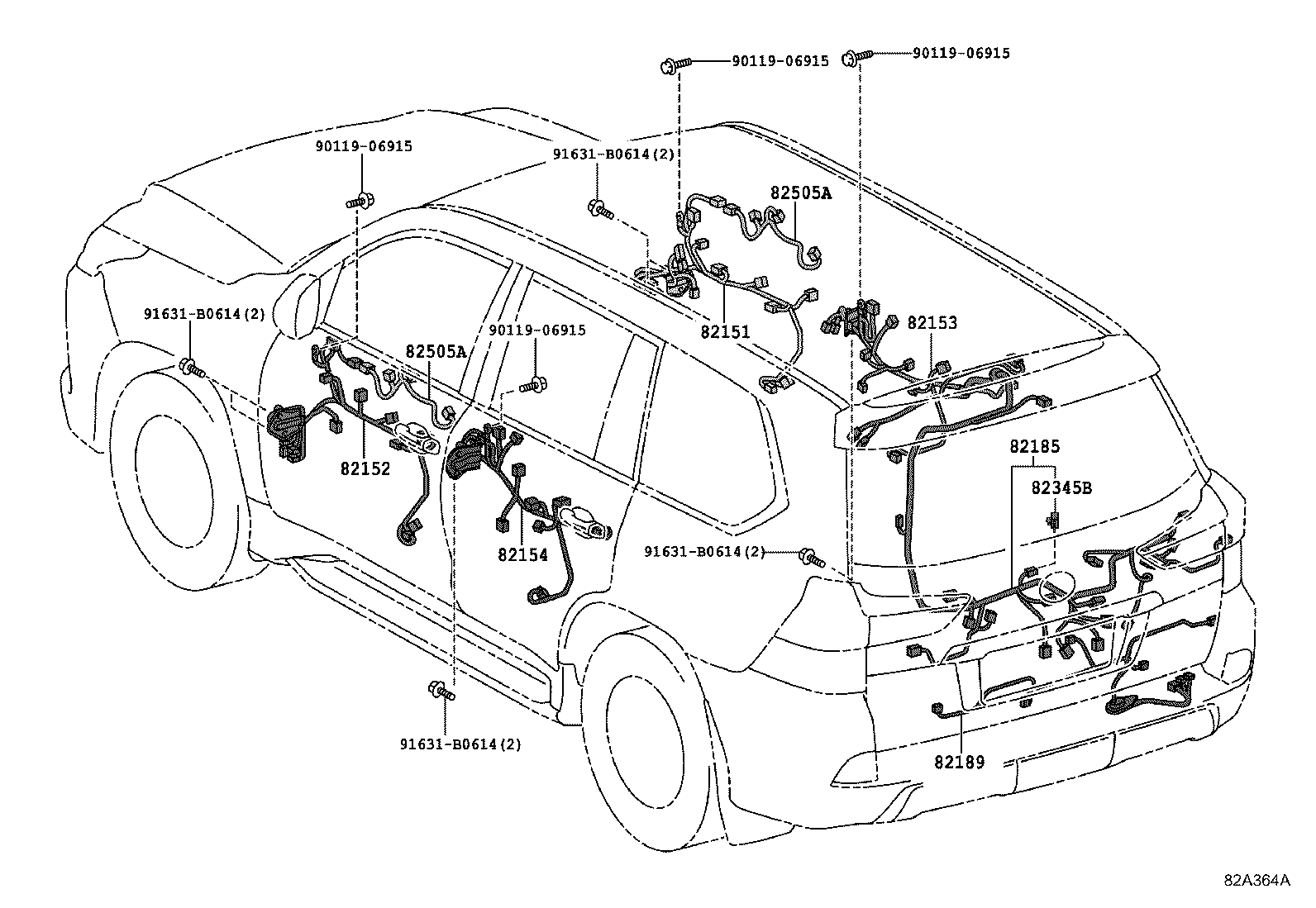 82142-6A682 WIRE, INSTRUMENT PANEL, NO.2 product image