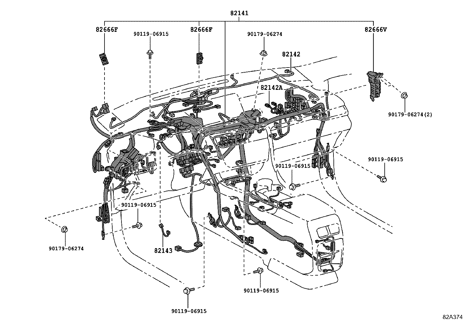 82712-28290 SUPPORT, WIRING HARNESS product image