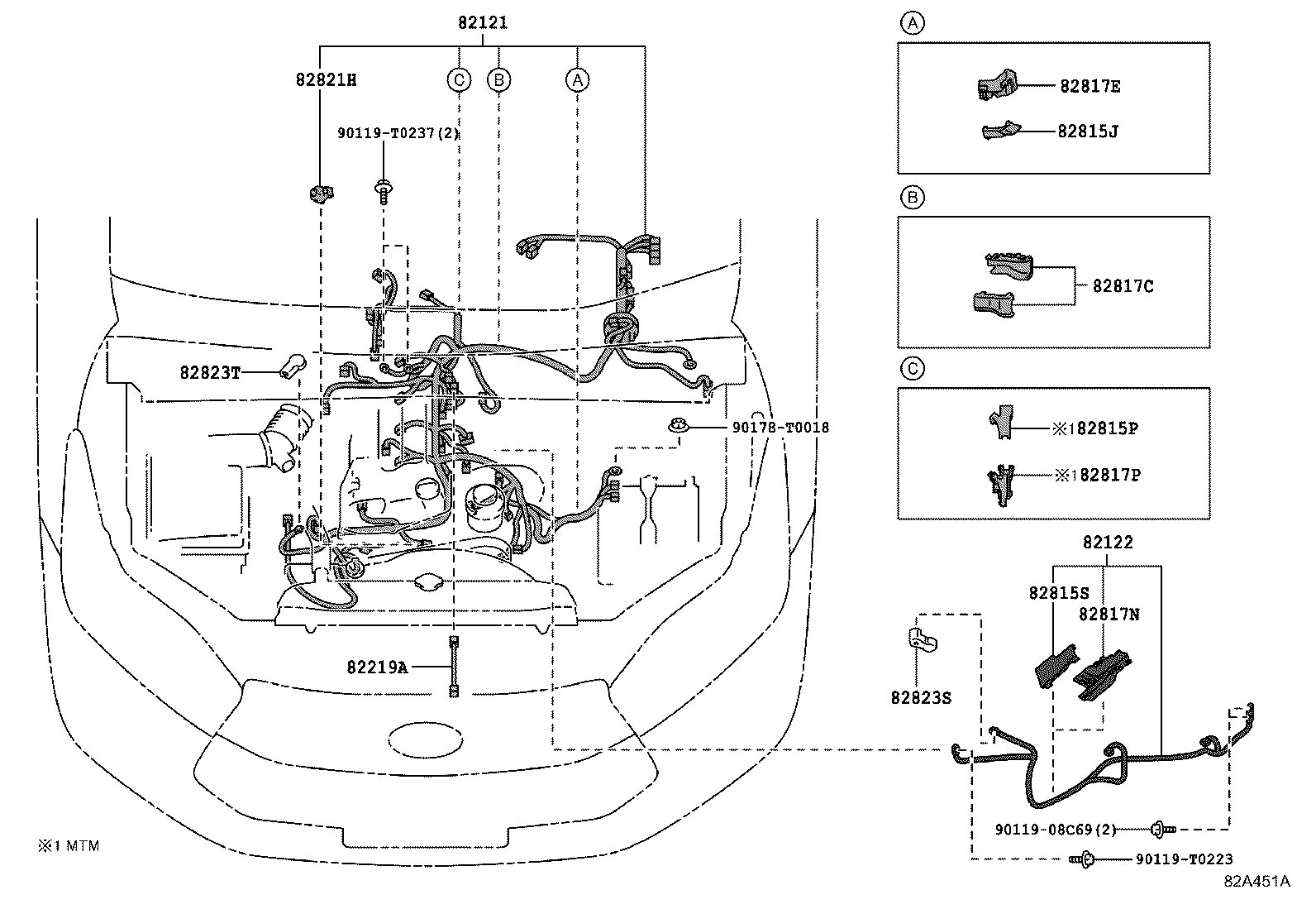 82142-KK020 WIRE, INSTRUMENT PANEL, NO.2 product image