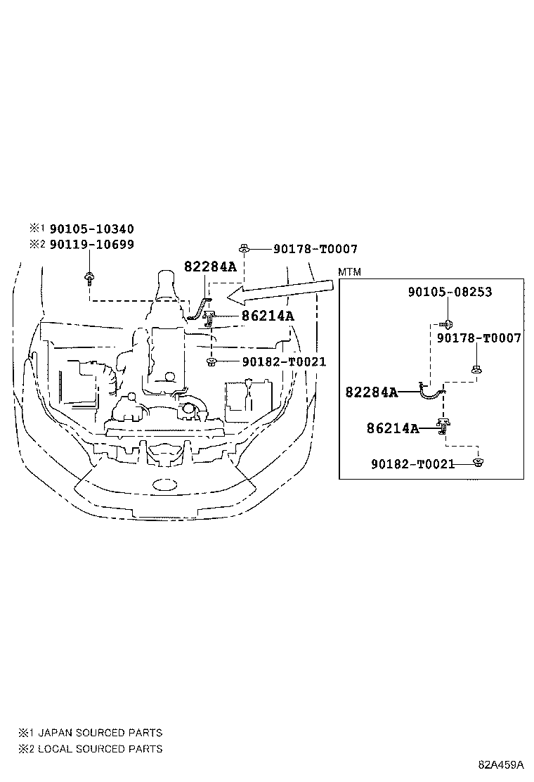 82142-KK020 WIRE, INSTRUMENT PANEL, NO.2 product image