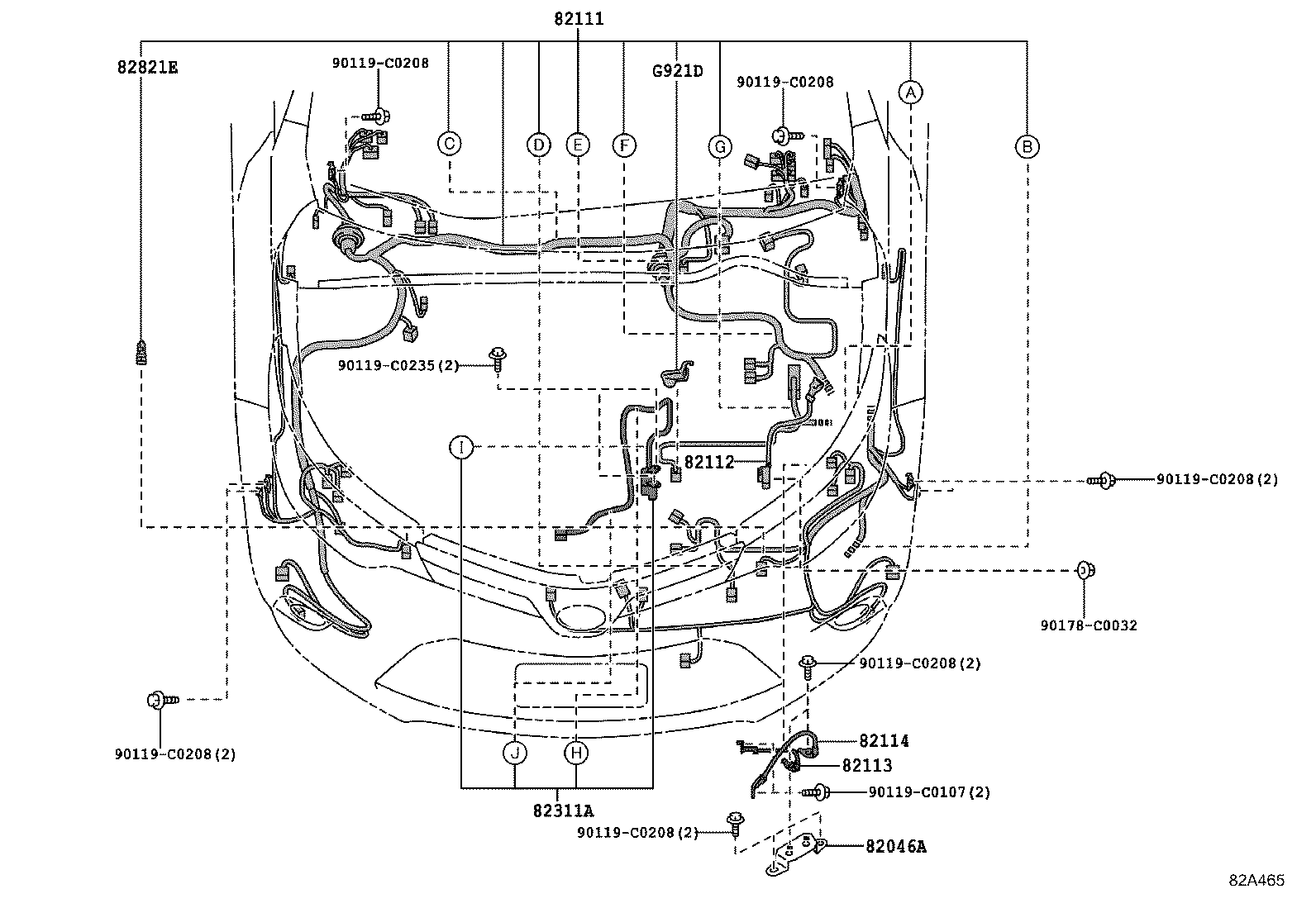 82046-02020 WIRE SUB-ASSY, BODY GROUND, NO.1 product image