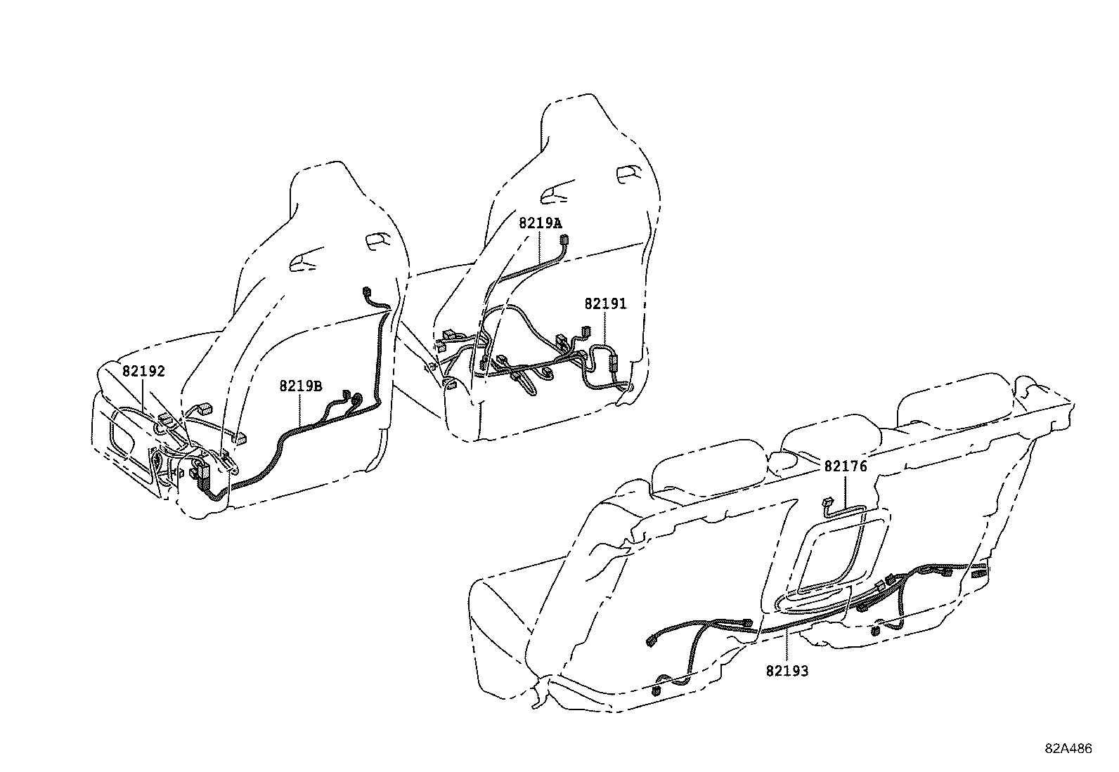 82191-30841 WIRE, FRONT SEAT, RH product image