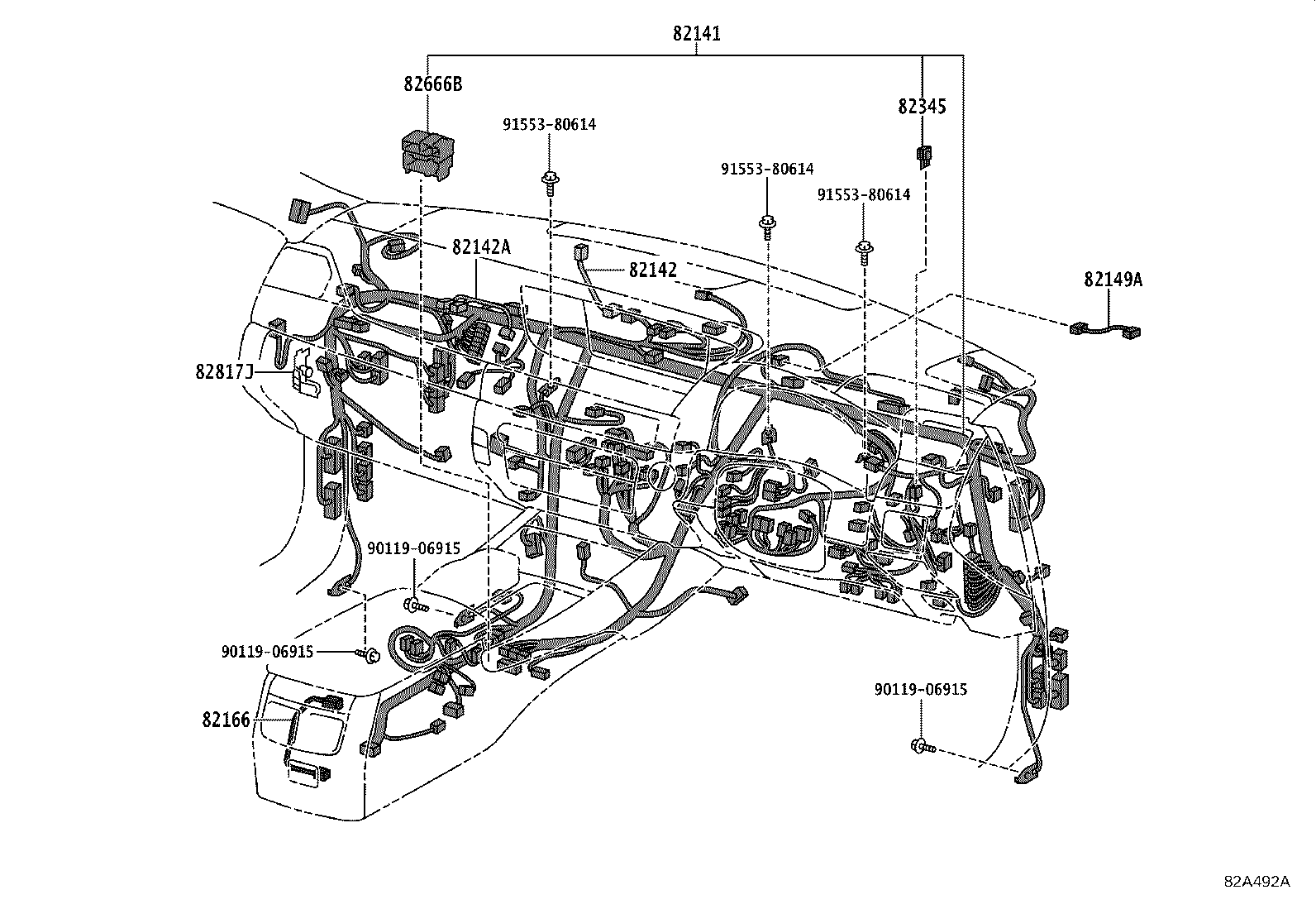 82191-30841 WIRE, FRONT SEAT, RH product image