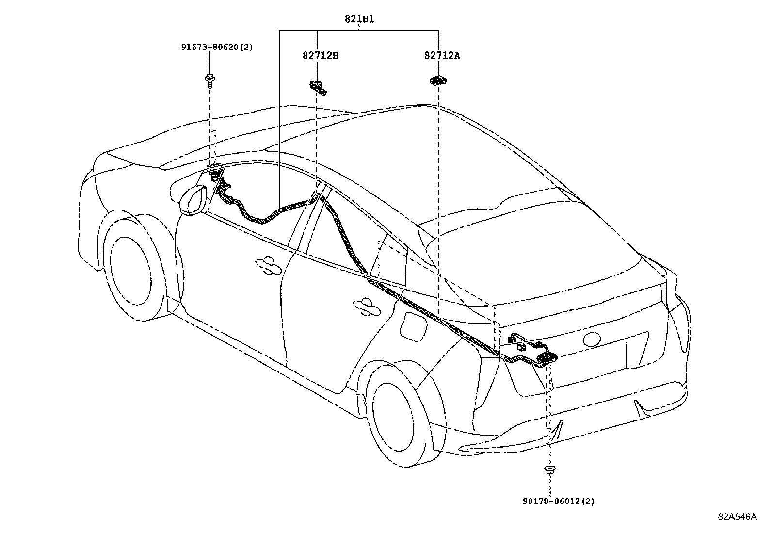 82140-47041 WIRE, INSTRUMENT PANEL, NO.2 product image