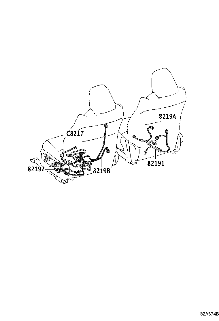 82191-47180 WIRE, FRONT SEAT, RH product image