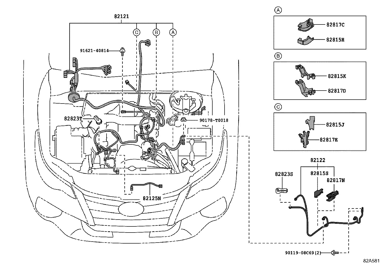 82142-KK341 WIRE, INSTRUMENT PANEL, NO.2 product image