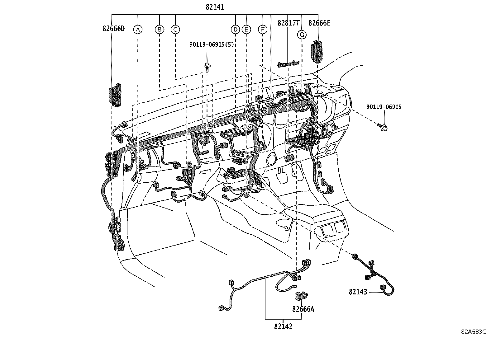 82817-0K550 PROTECTOR, WIRING HARNESS, NO.2 product image