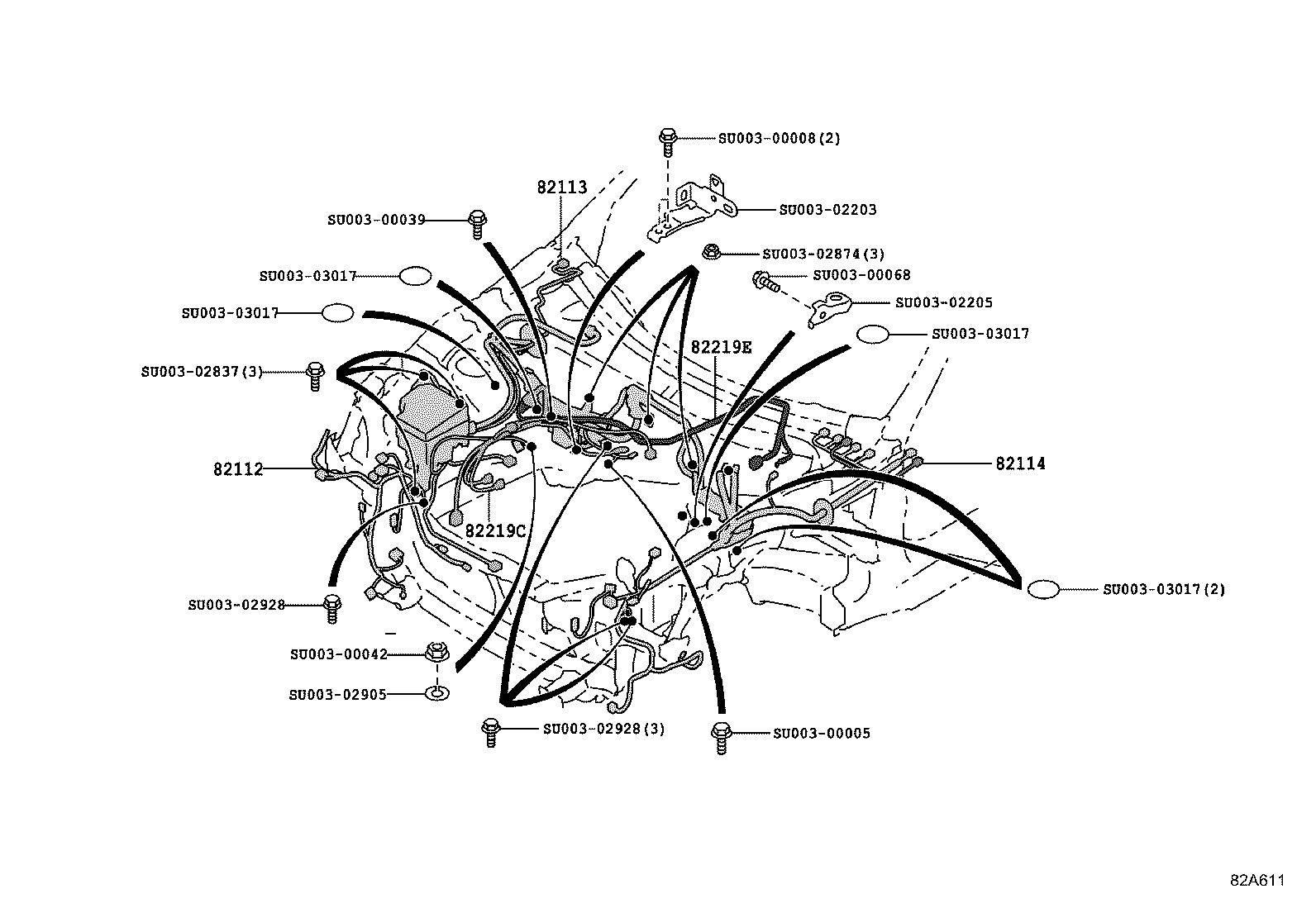 82111-18040 WIRE, ENGINE ROOM, NO.2 product image