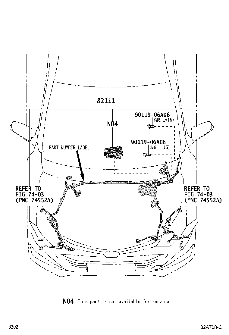 82153-BZ400 WIRE, REAR DOOR, RH product image
