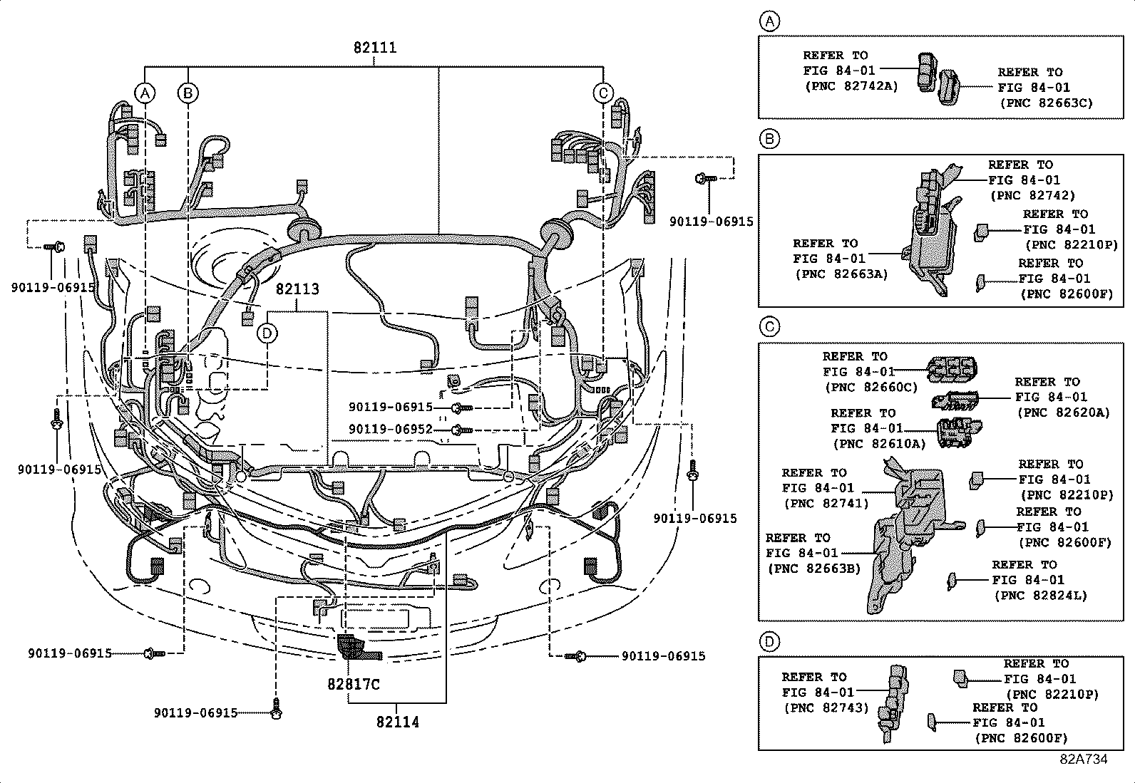 82142-28040 WIRE, INSTRUMENT PANEL, NO.2 product image