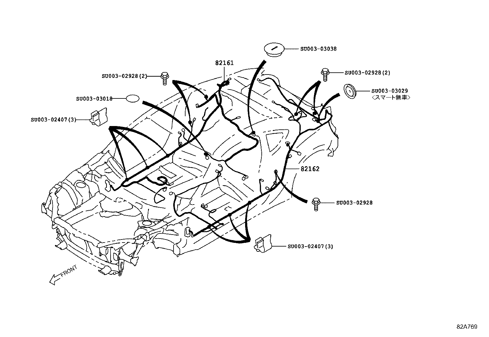 82183-18020 WIRE, LUGGAGE ROOM, NO.3 product image