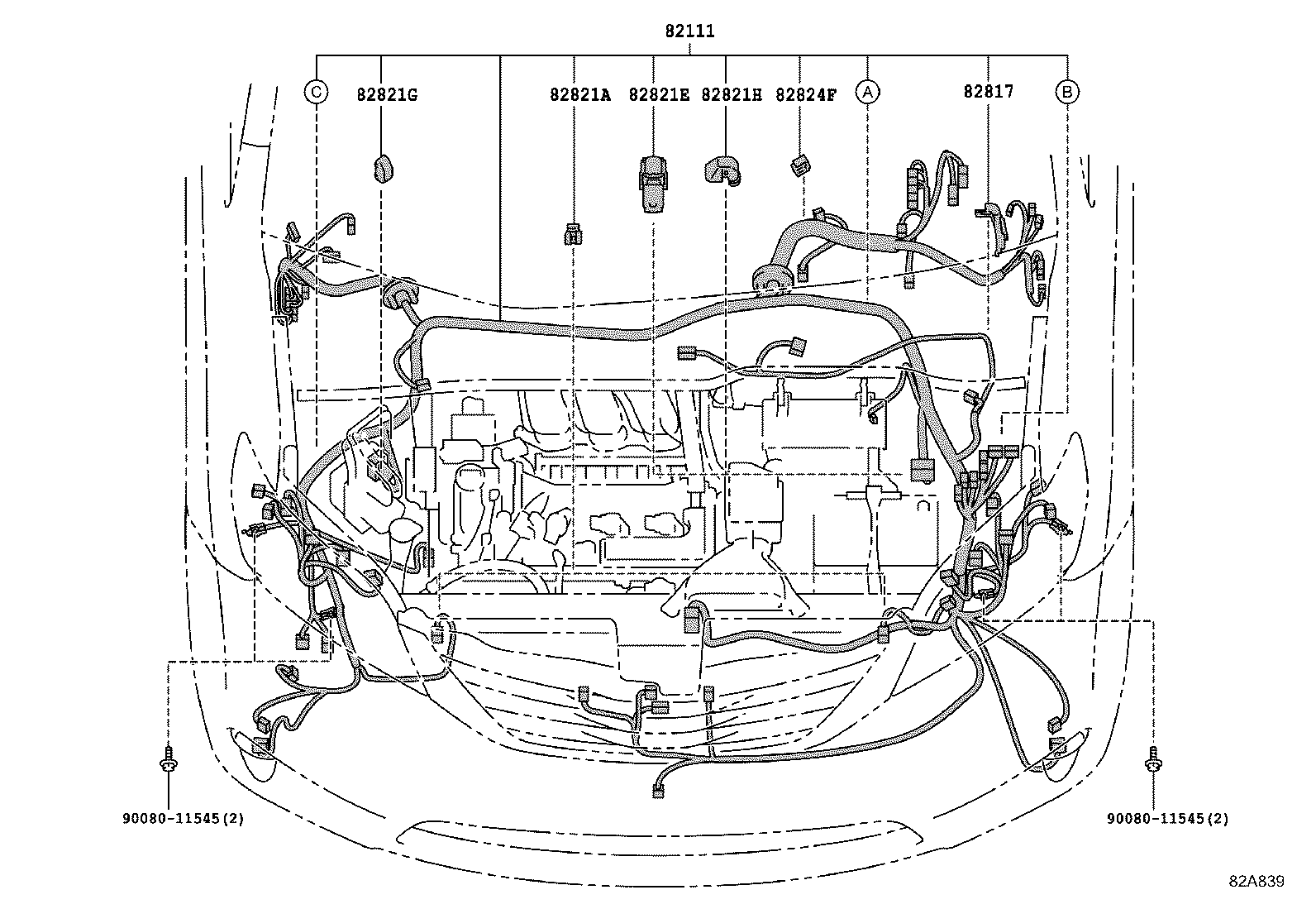 82053-08050 WIRE, REAR DOOR, NO.1 product image
