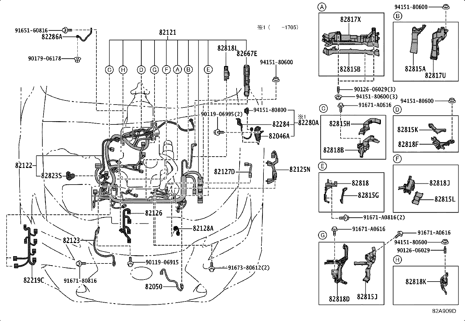82142-30140 WIRE, INSTRUMENT PANEL, NO.2 product image