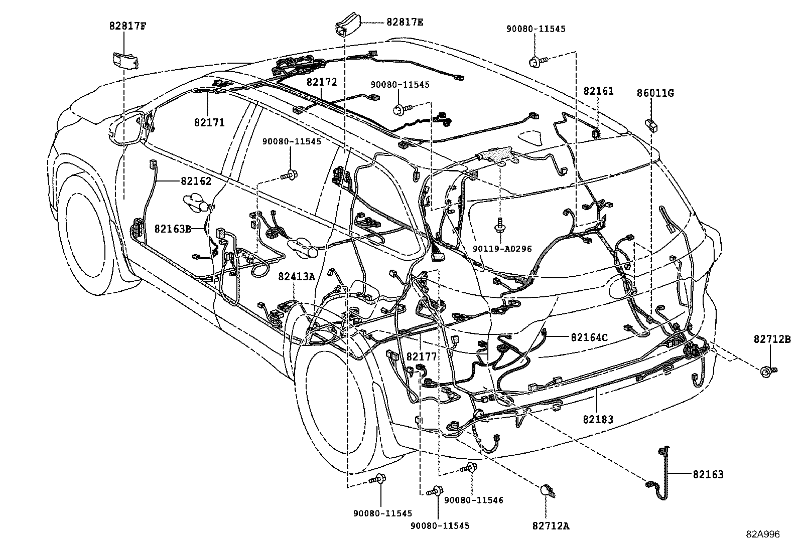 82191-0E360 WIRE, FRONT SEAT, RH product image