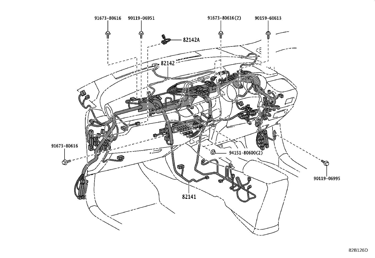 82142-10050 WIRE, INSTRUMENT PANEL, NO.2 product image