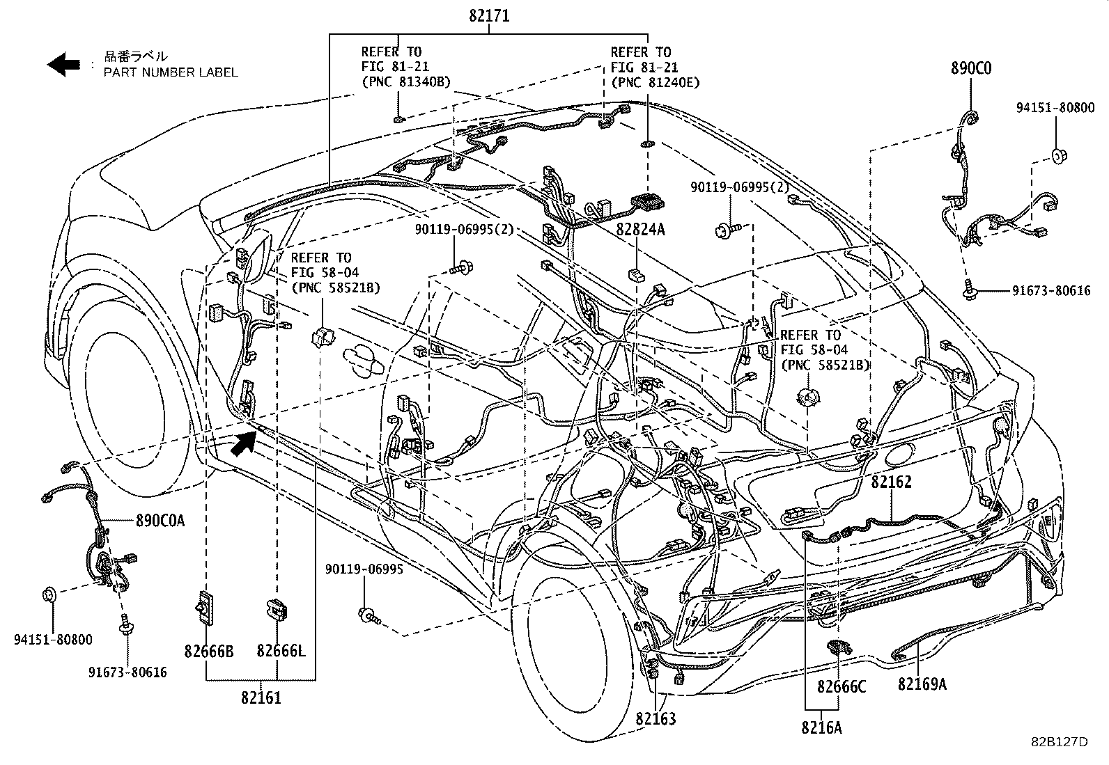 82142-10050 WIRE, INSTRUMENT PANEL, NO.2 product image