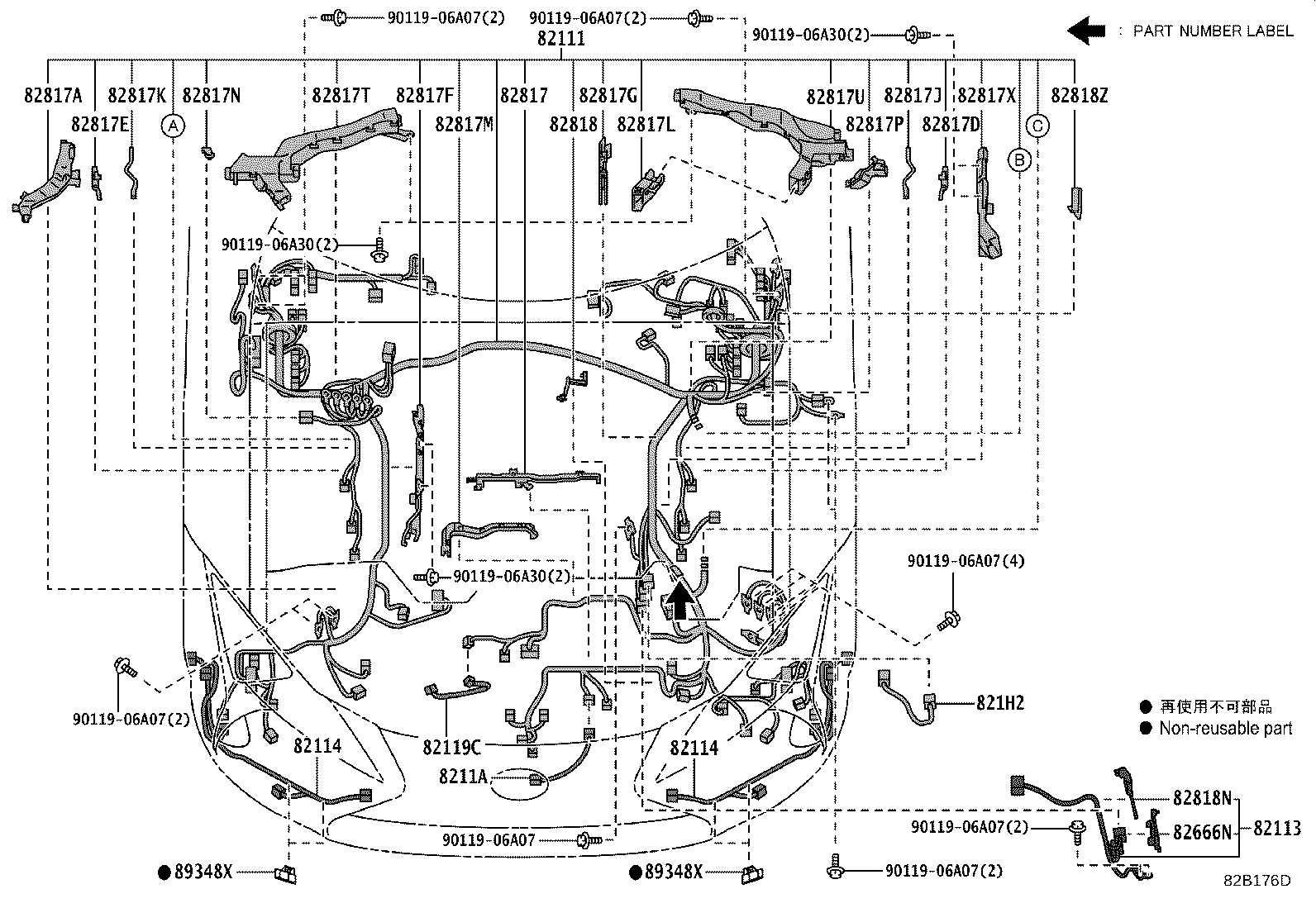 Toyota 82181-11010 WIRE, LUGGAGE ROOM, NO.1