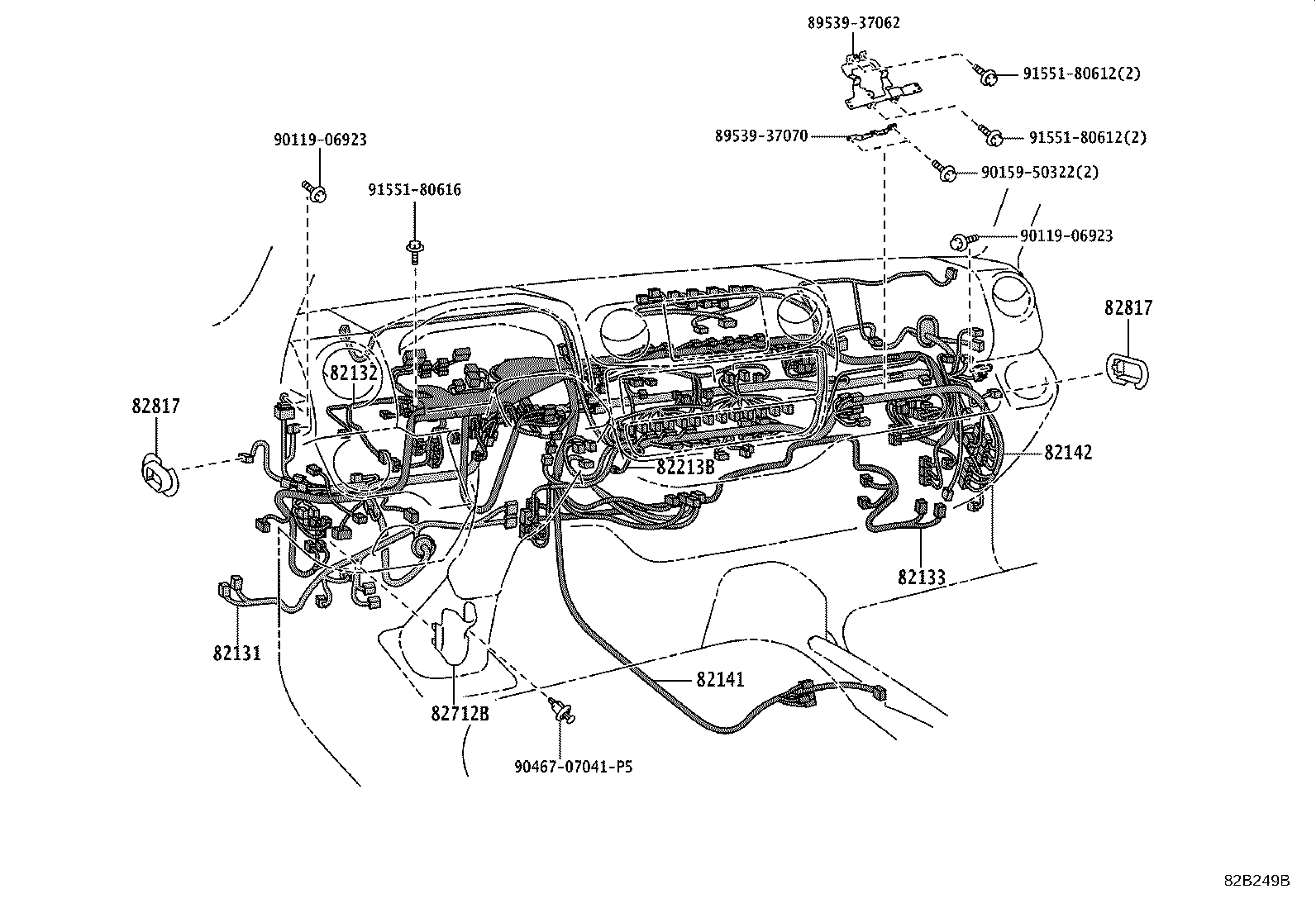 82712-37430 SUPPORT, WIRING HARNESS product image