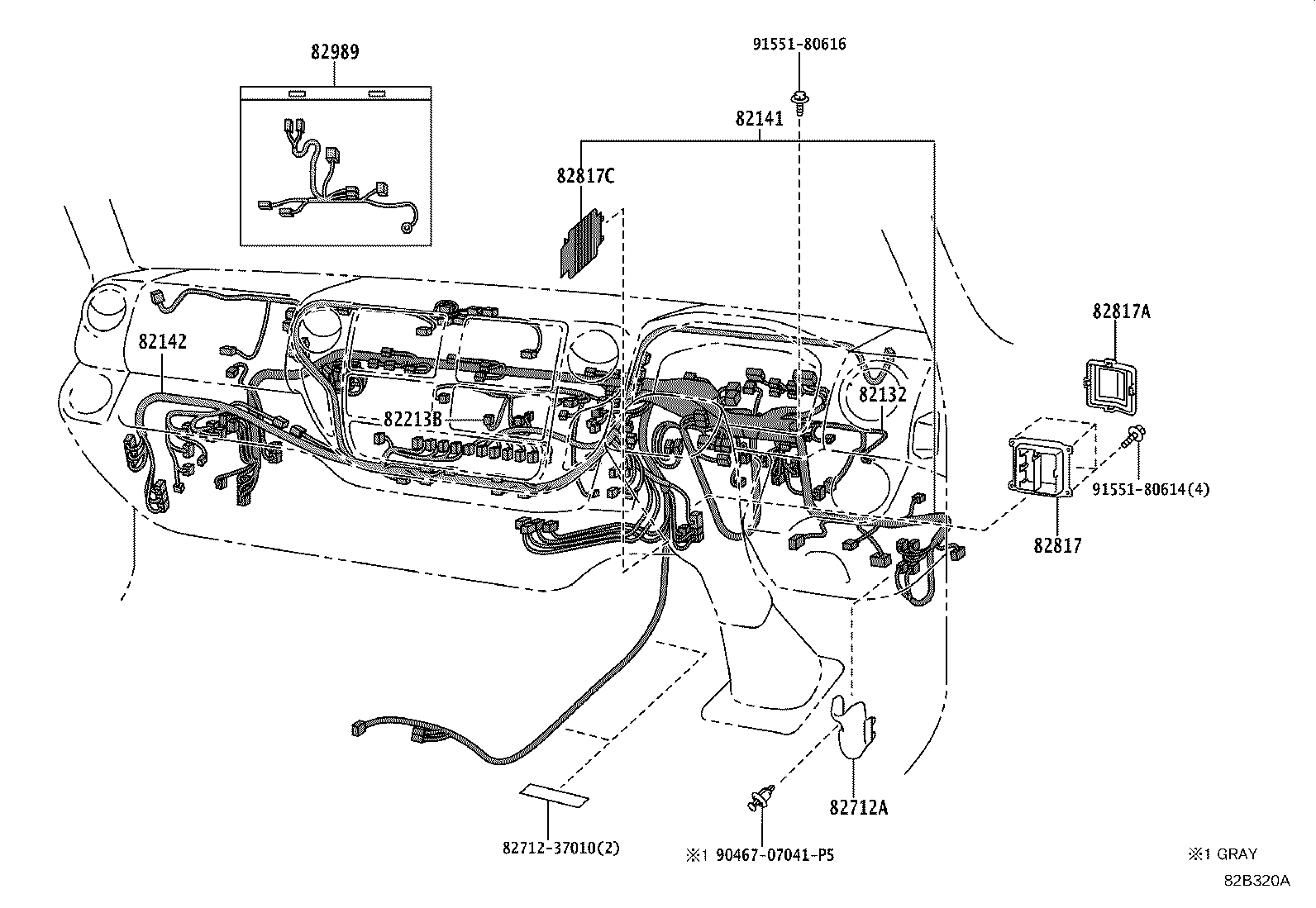 82142-3V820 WIRE, INSTRUMENT PANEL, NO.2 product image