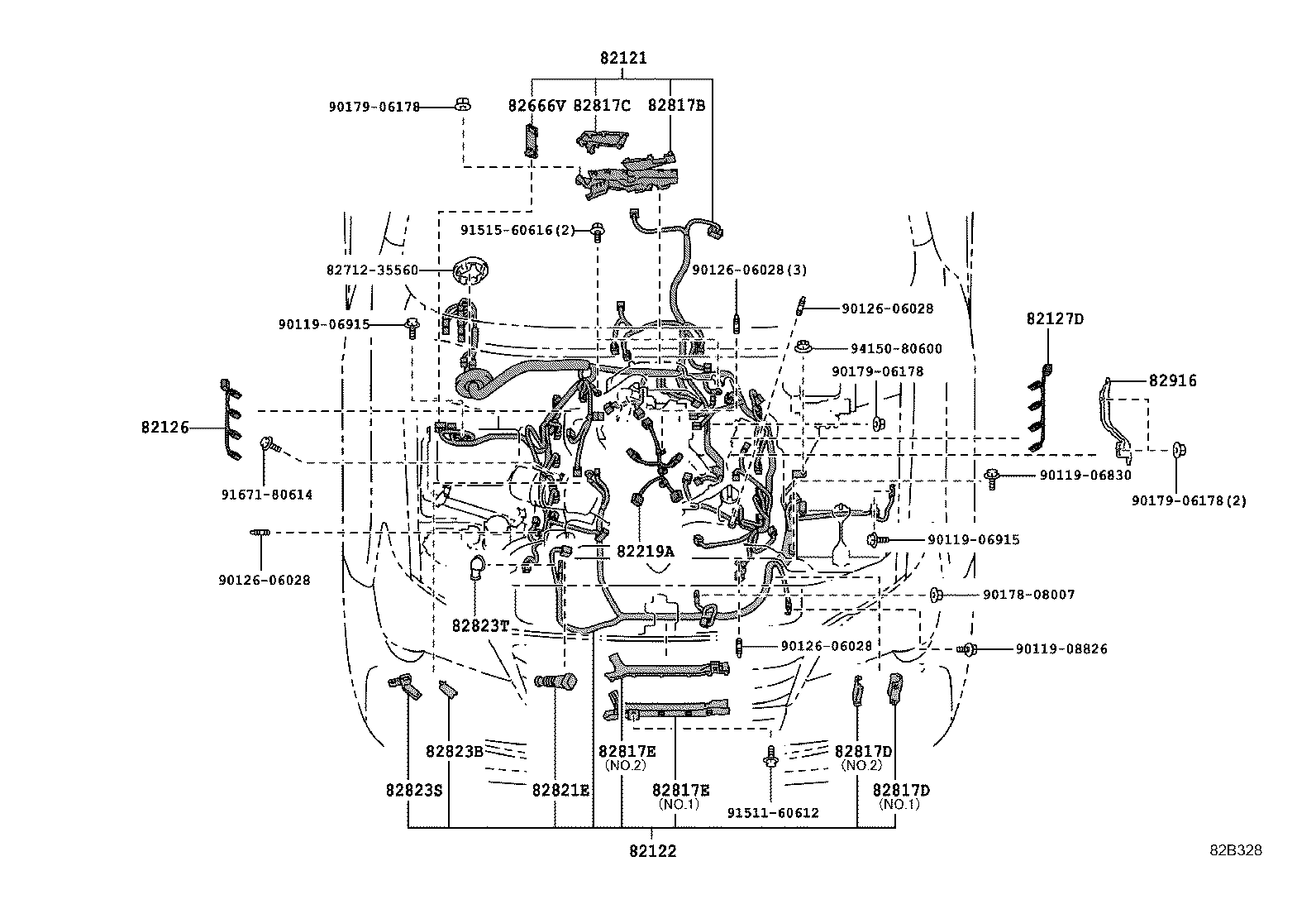 82817-60M80 PROTECTOR, WIRING HARNESS, NO.9 product image