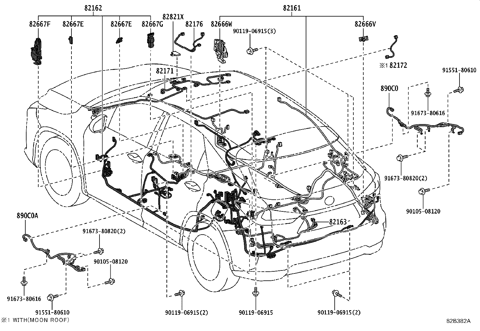 82712-28290 SUPPORT, WIRING HARNESS product image