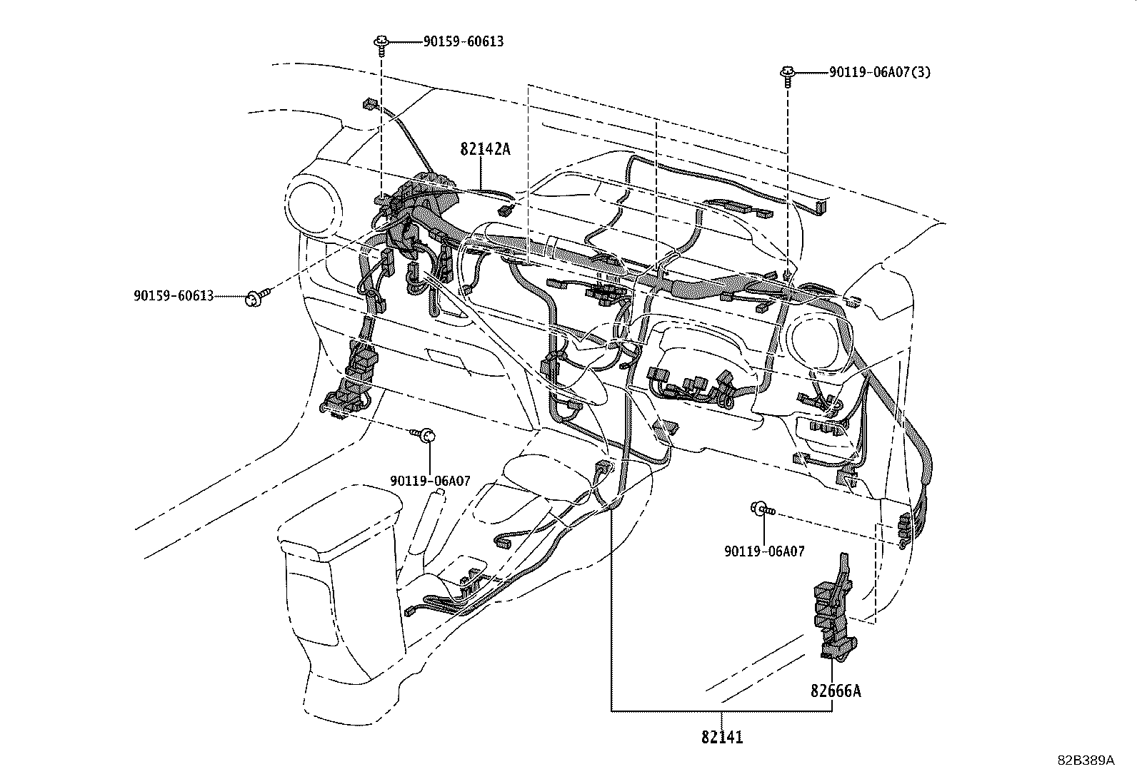 82140-52060 WIRE, INSTRUMENT PANEL, NO.2 product image