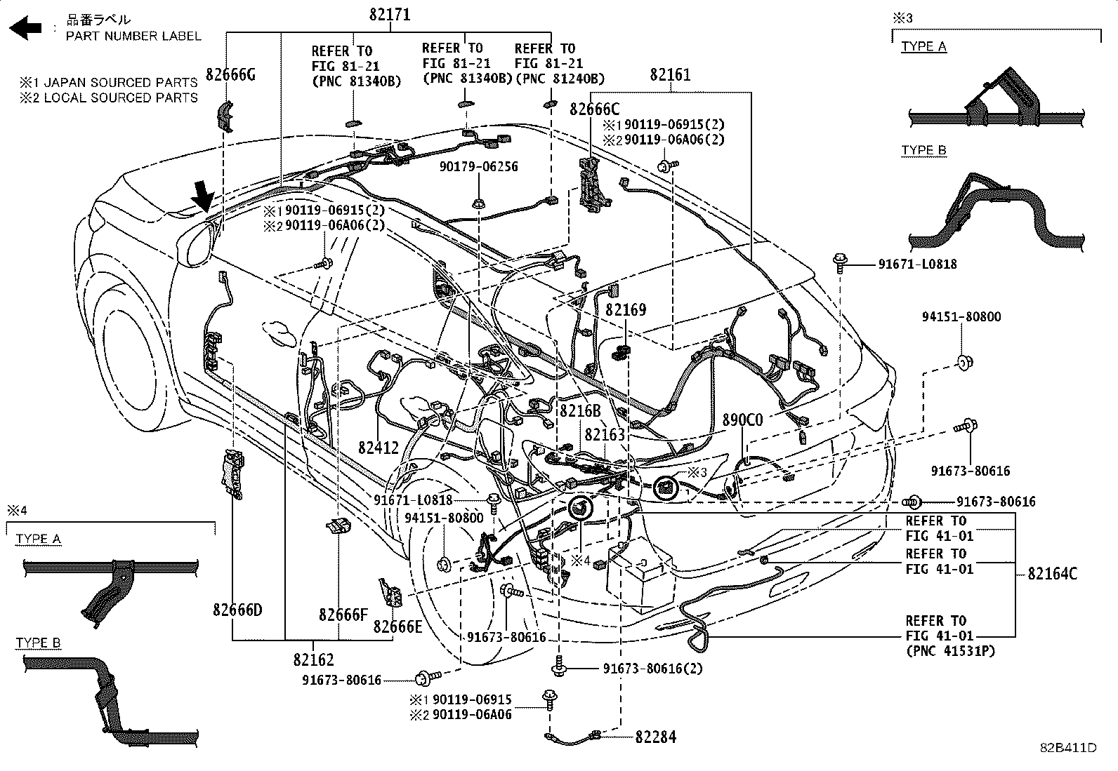 82142-48G80 WIRE, INSTRUMENT PANEL, NO.2 product image