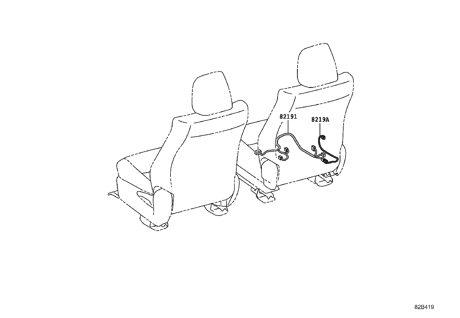 82154-KK010 WIRE, REAR DOOR, NO.2 product image