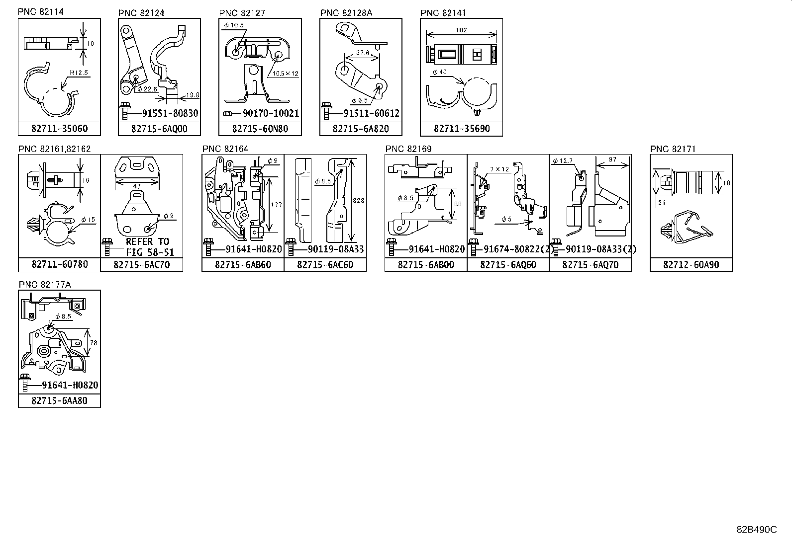 82712-60B70 SUPPORT, WIRING HARNESS product image