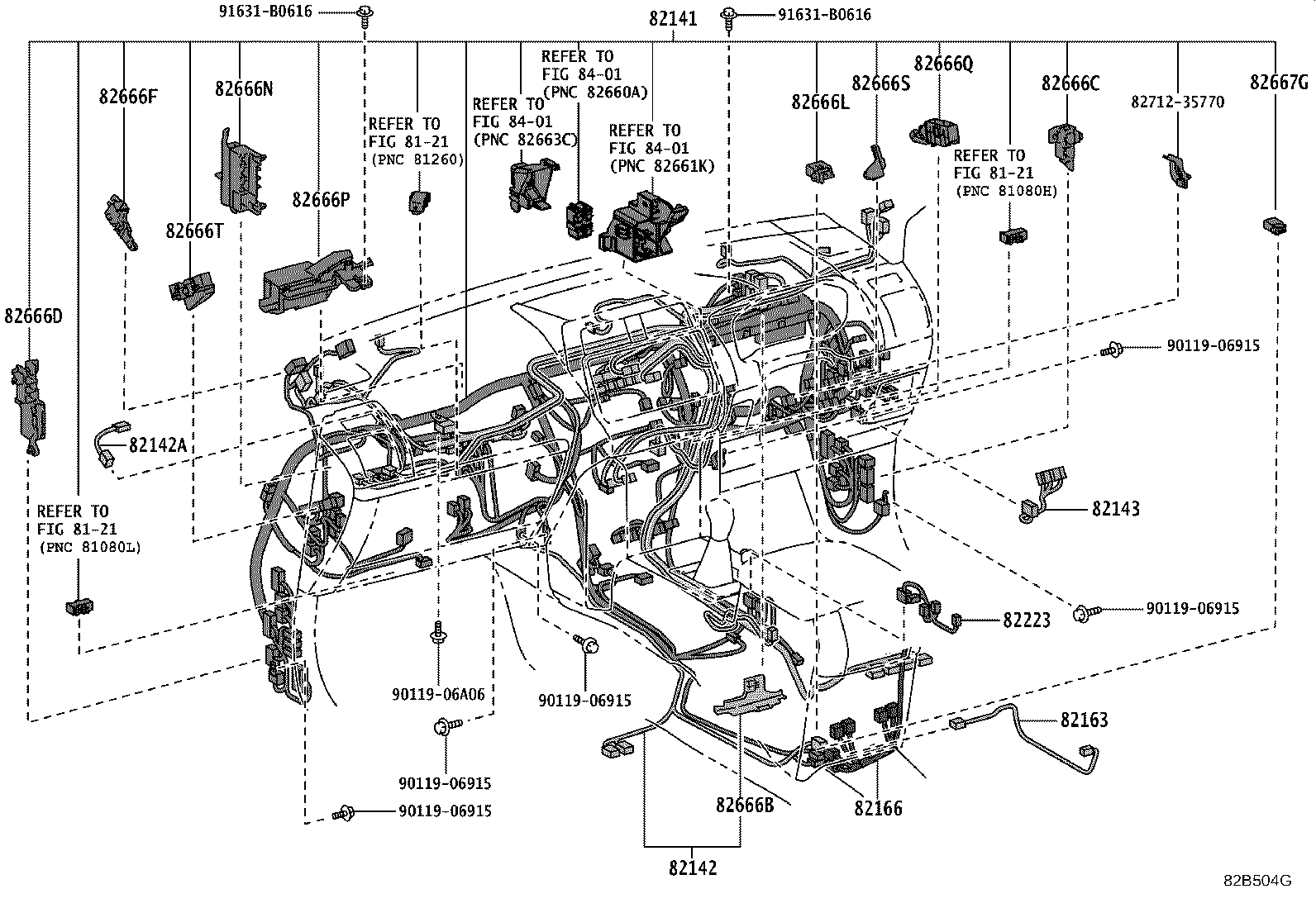 82712-60B70 SUPPORT, WIRING HARNESS product image