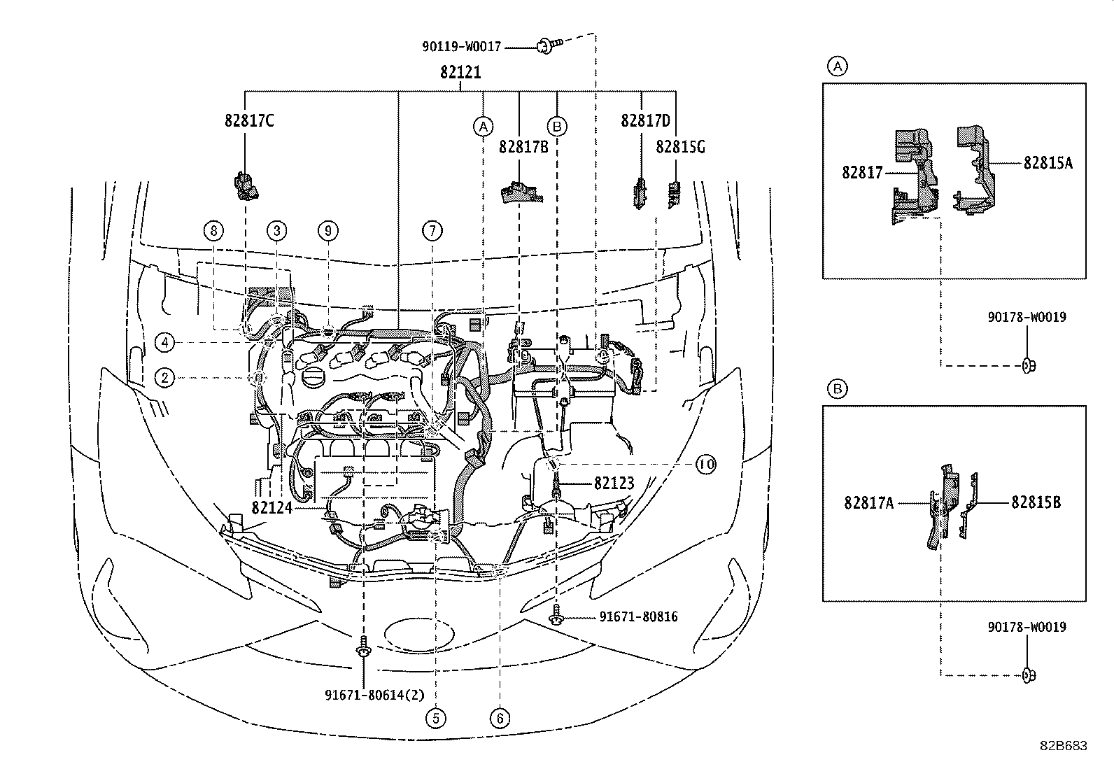 82817-02780 PROTECTOR, WIRING HARNESS, NO.2 product image