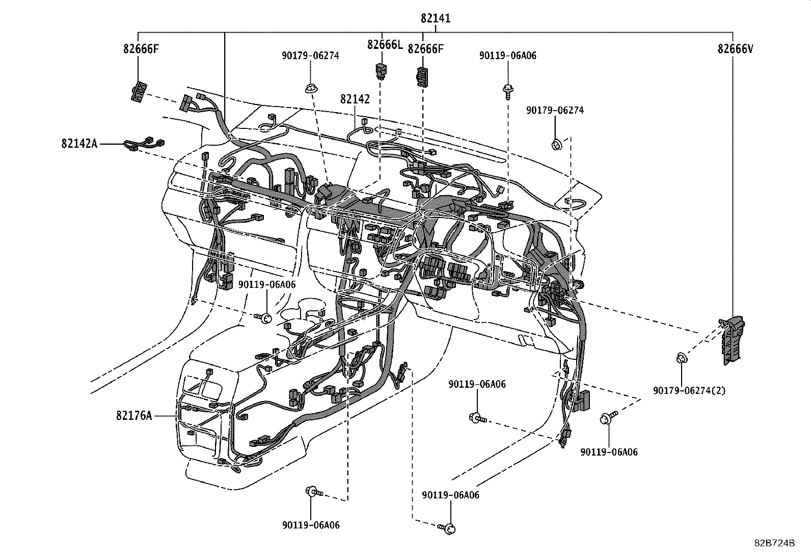 82194-48060 WIRE, REAR SEAT, LH product image