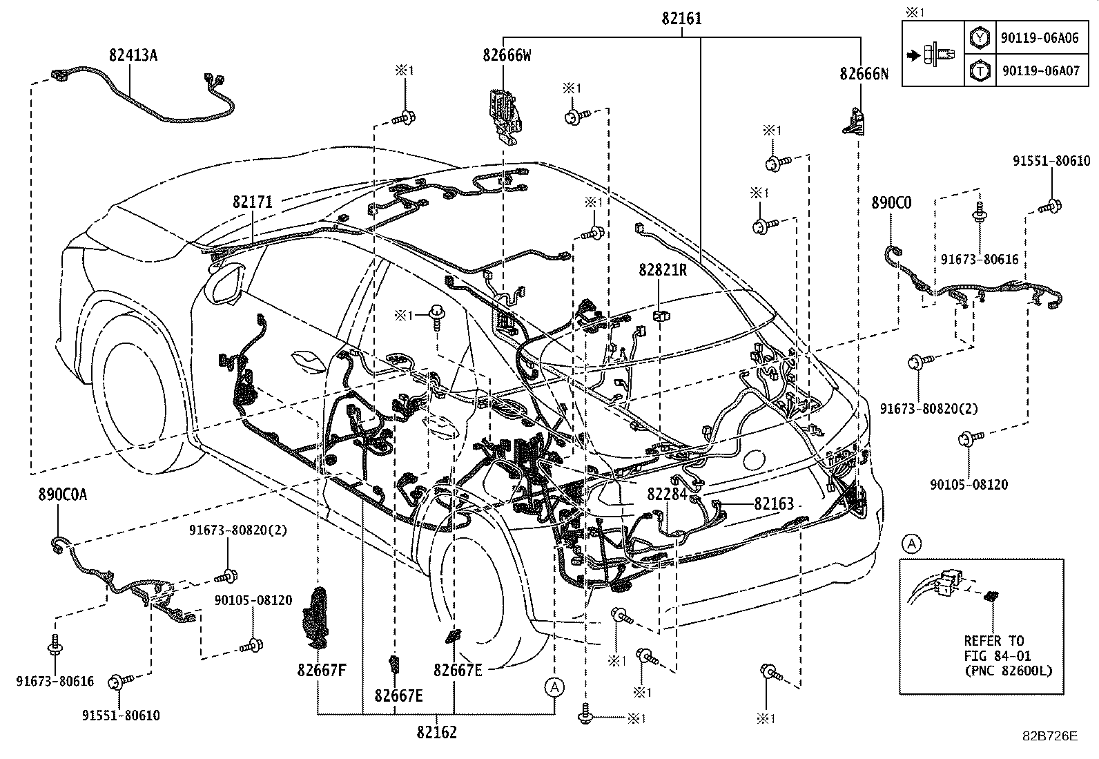 82194-48060 WIRE, REAR SEAT, LH product image
