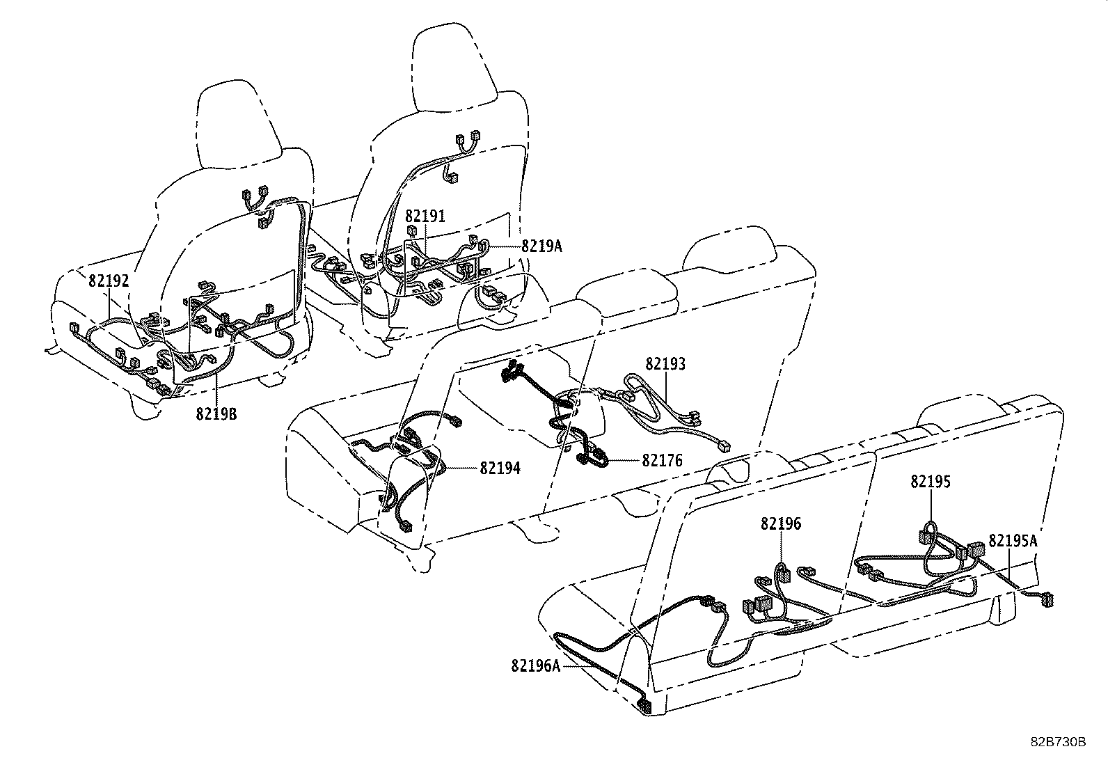 82193-48110 WIRE, REAR SEAT, RH product image
