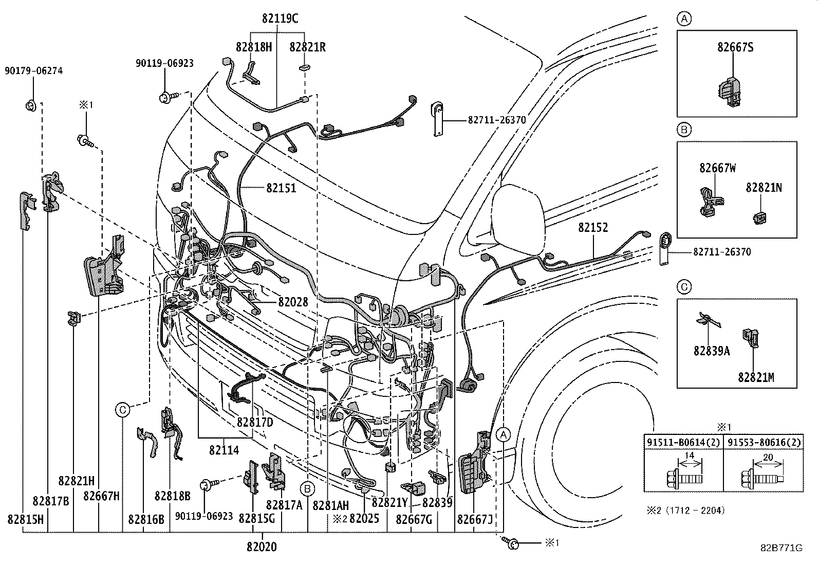 82020-V3142 HARNESS ASSY, WIRING COWL TO HEADLAMP product image