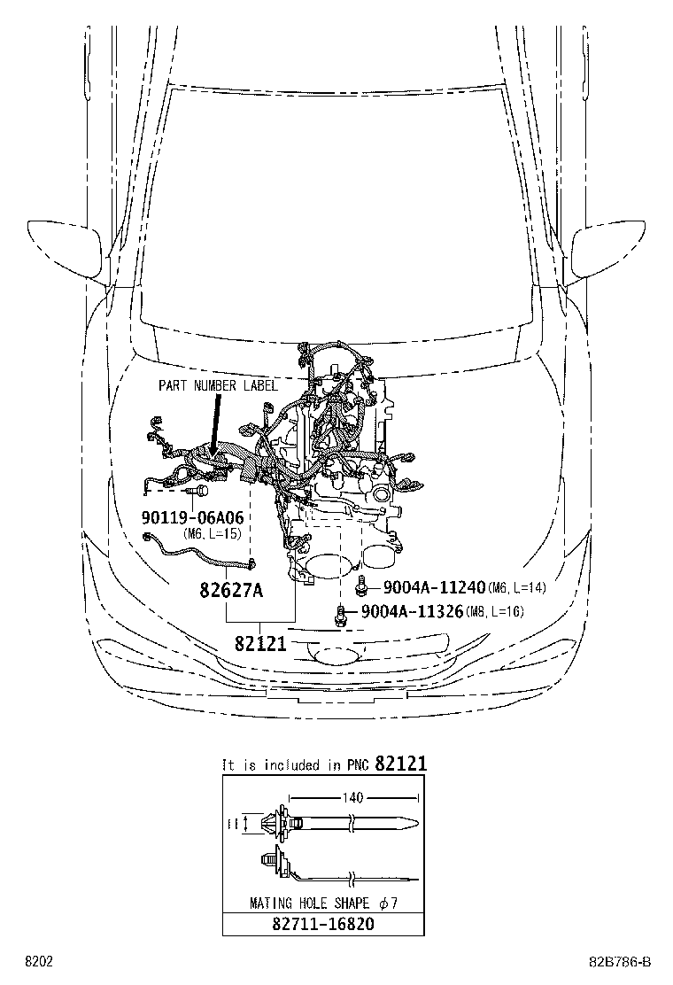 82153-BZ480 WIRE, REAR DOOR, RH product image