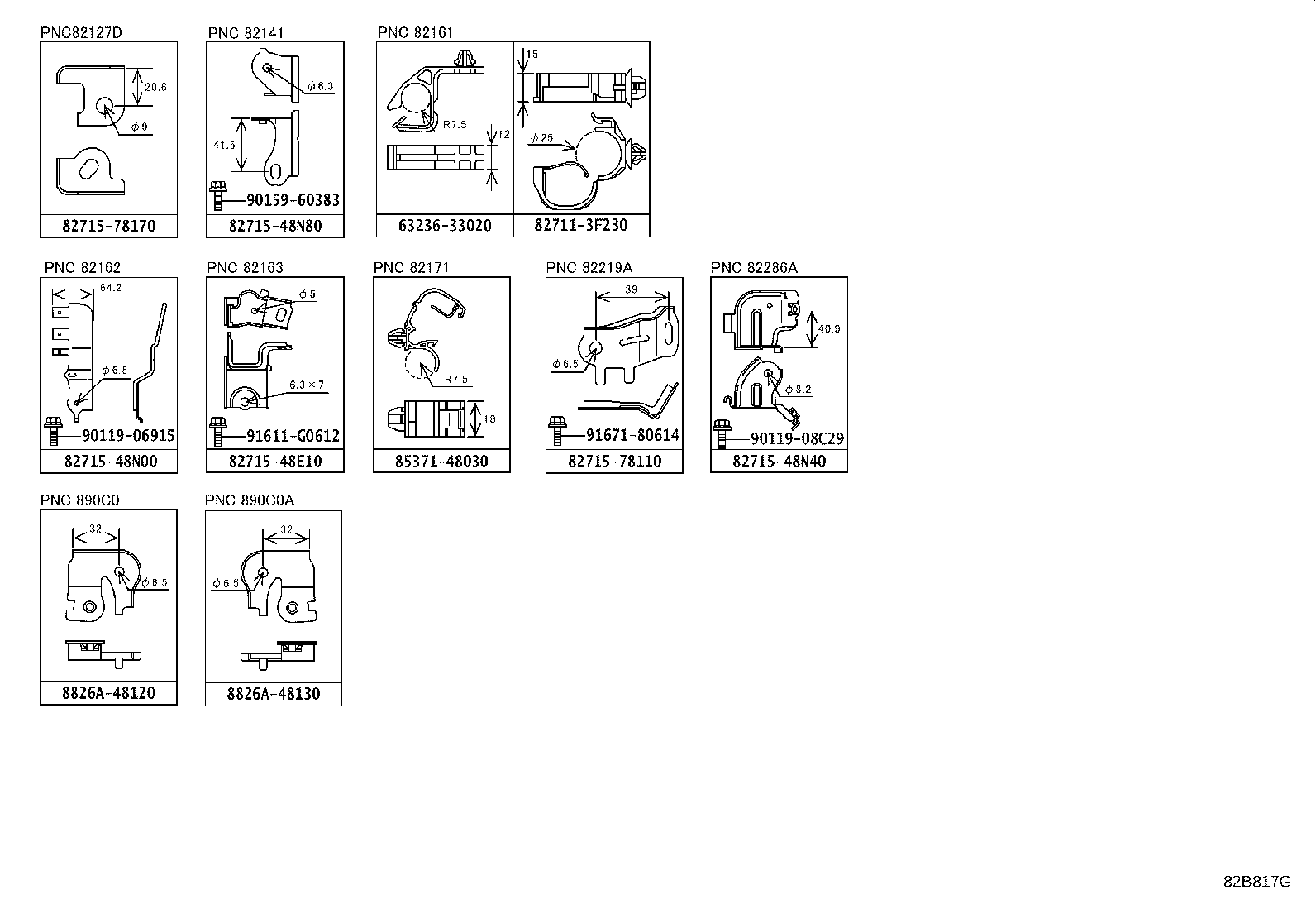 82712-28290 SUPPORT, WIRING HARNESS product image