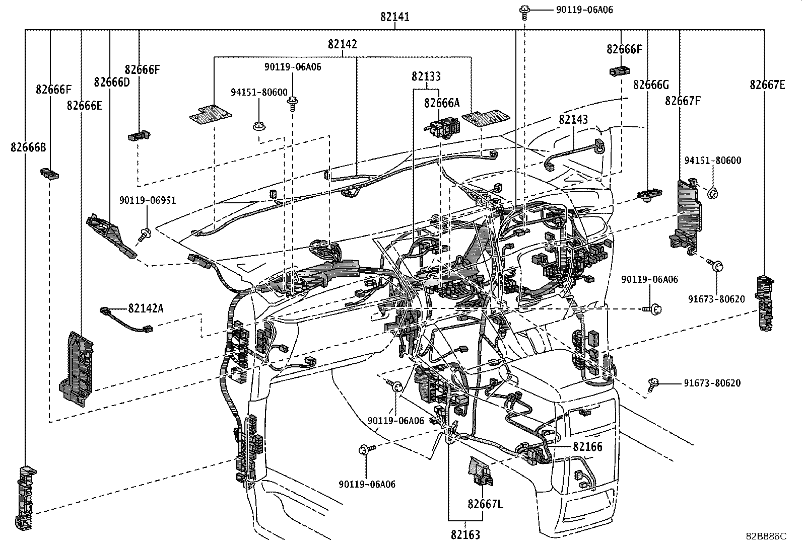 82142-58140 WIRE, INSTRUMENT PANEL, NO.2 product image