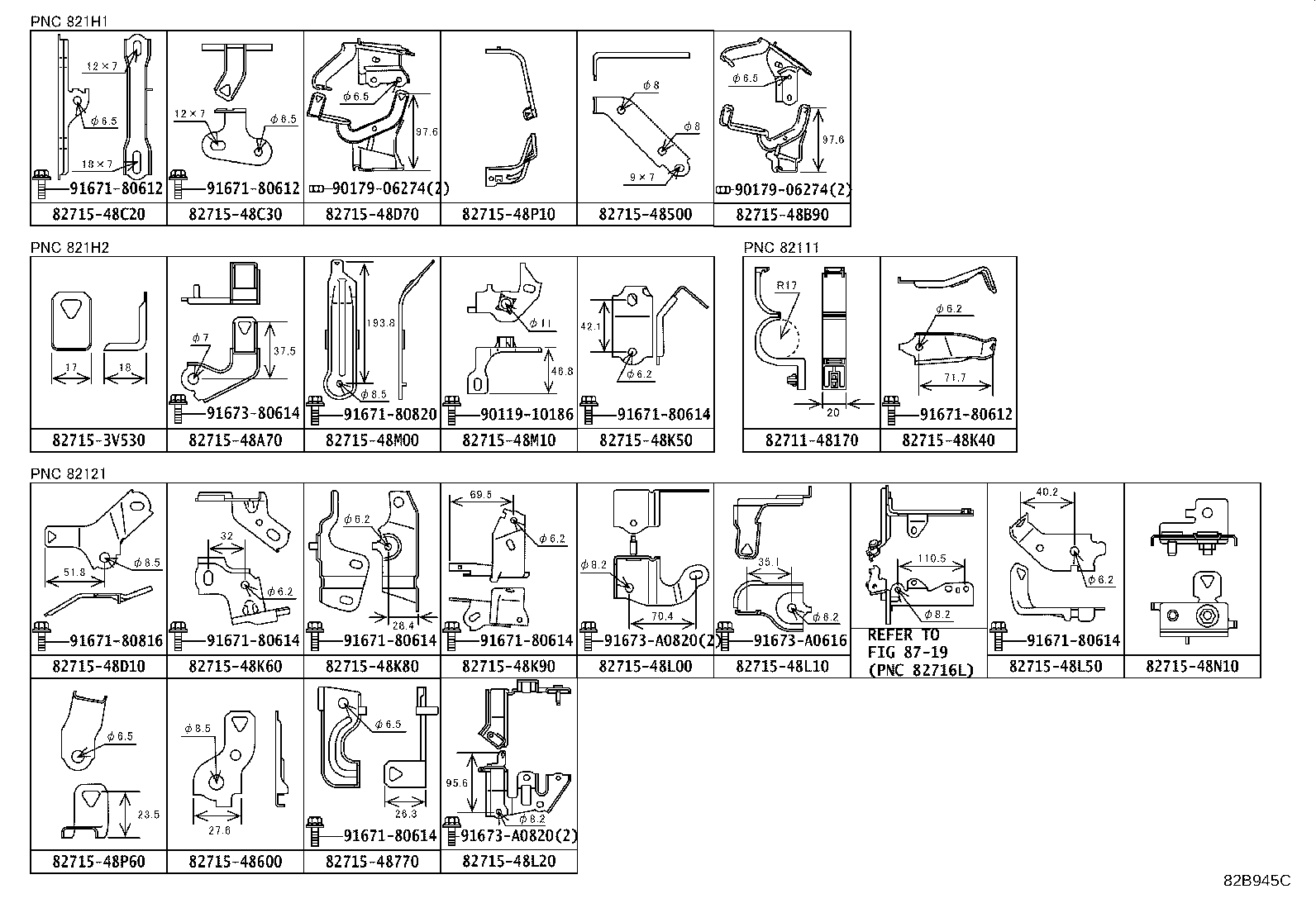 82194-48060 WIRE, REAR SEAT, LH product image