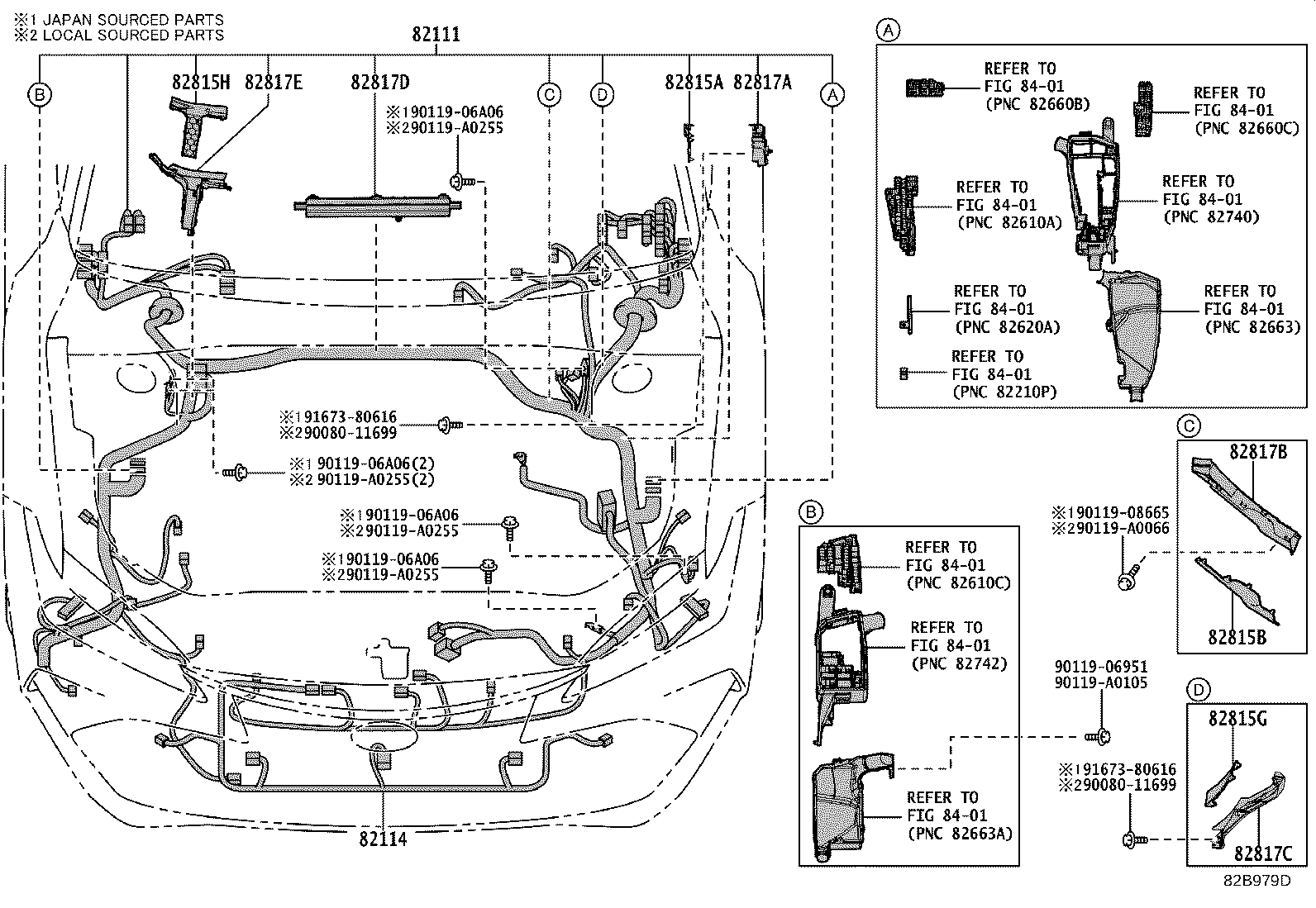 Toyota 82181-07320 WIRE, LUGGAGE ROOM, NO.1